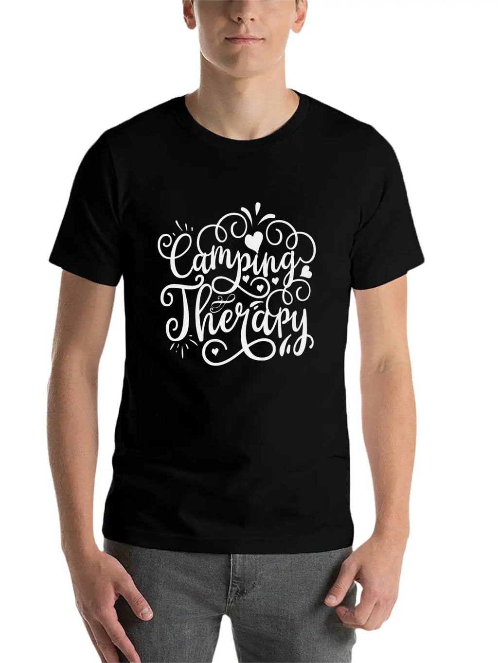 Camping Therapy Unisex Short Sleeve Soft Cotton T-Shirt – Casual Everyday Wear