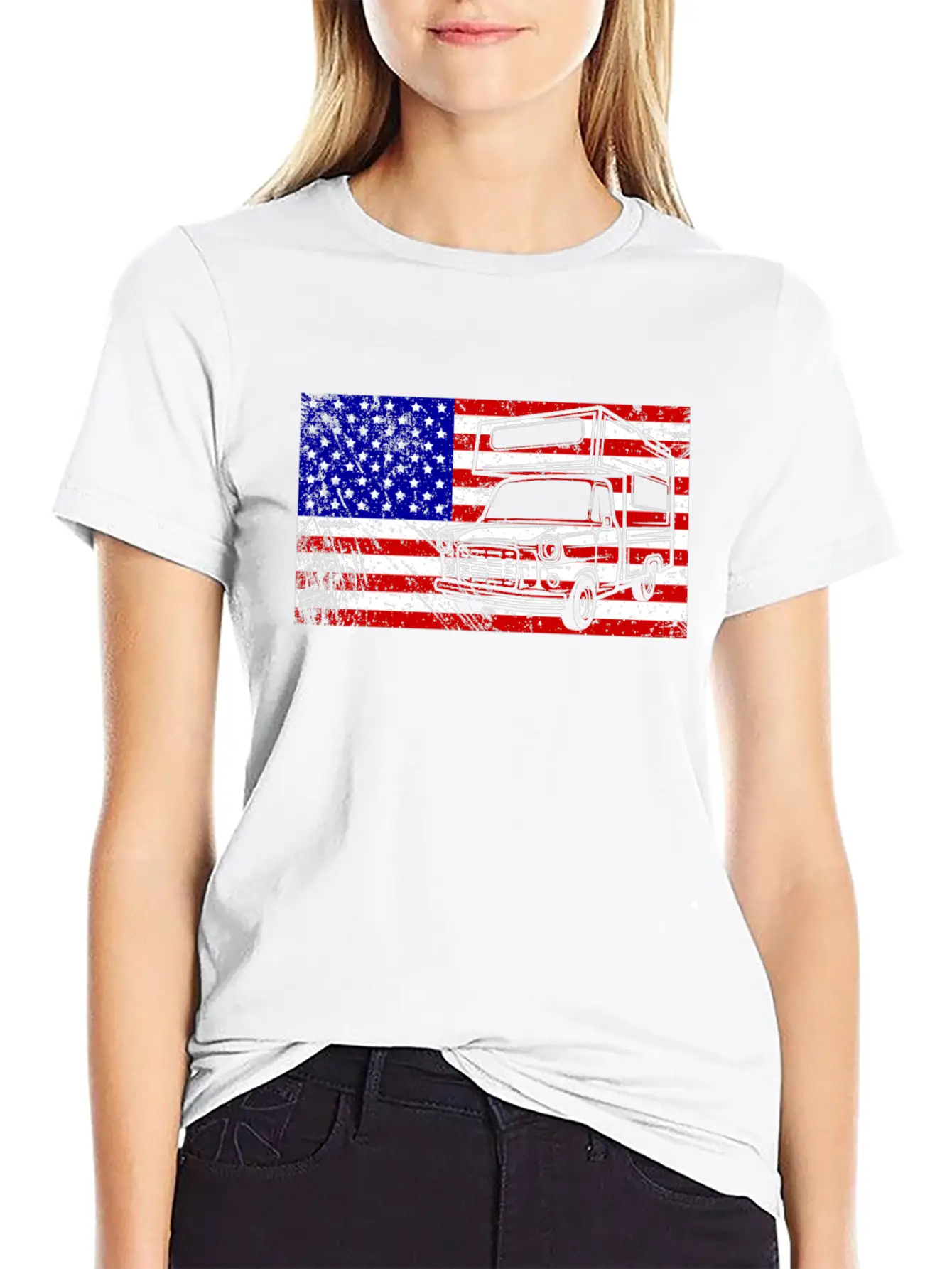 Camping Usa American Flag Camper Outdoor Gift Love Unisex Casual T-Shirt – Clean Design For Daily Comfort