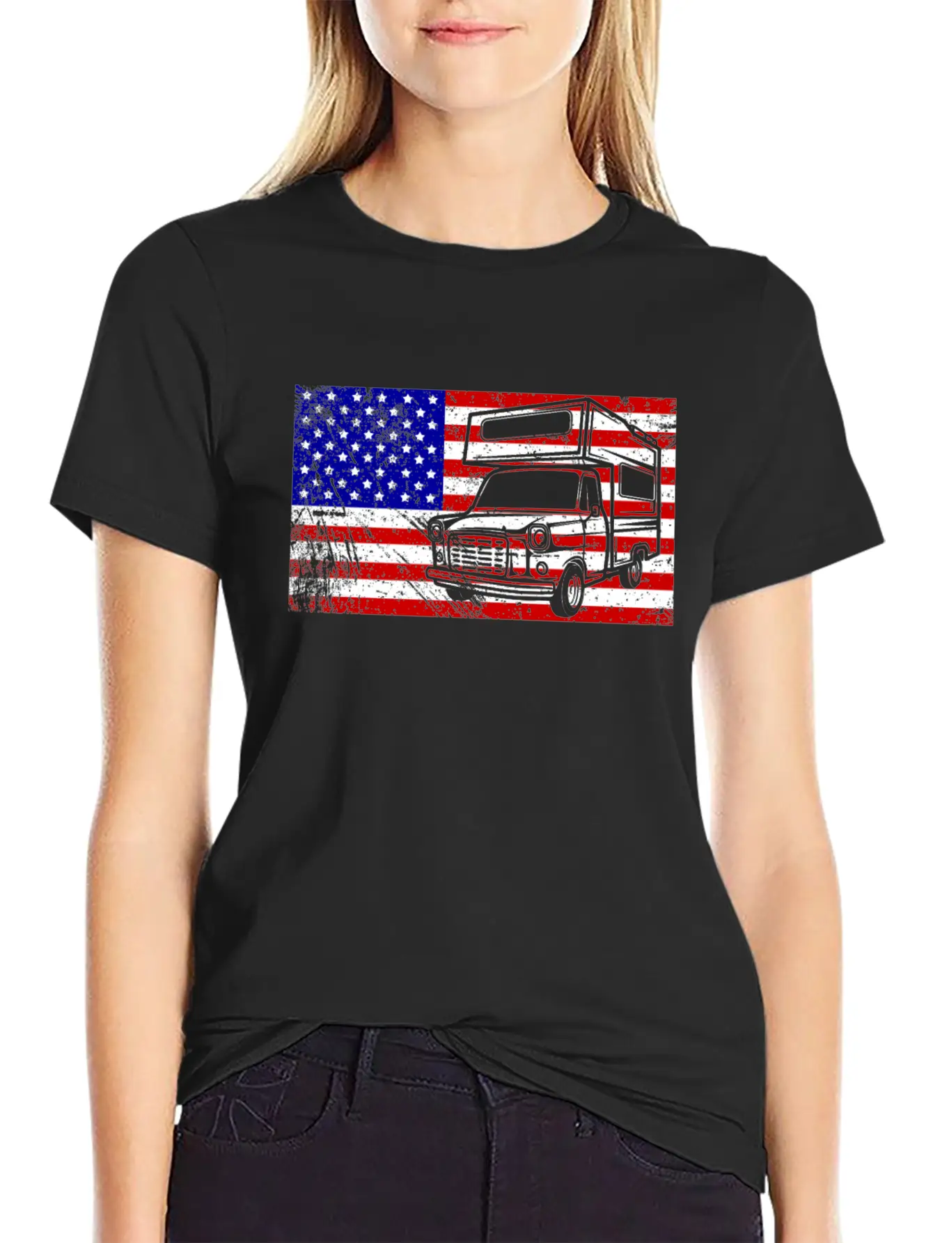 Camping Usa American Flag Camper Outdoor Gift Love Unisex Casual T-Shirt – Clean Design For Daily Comfort