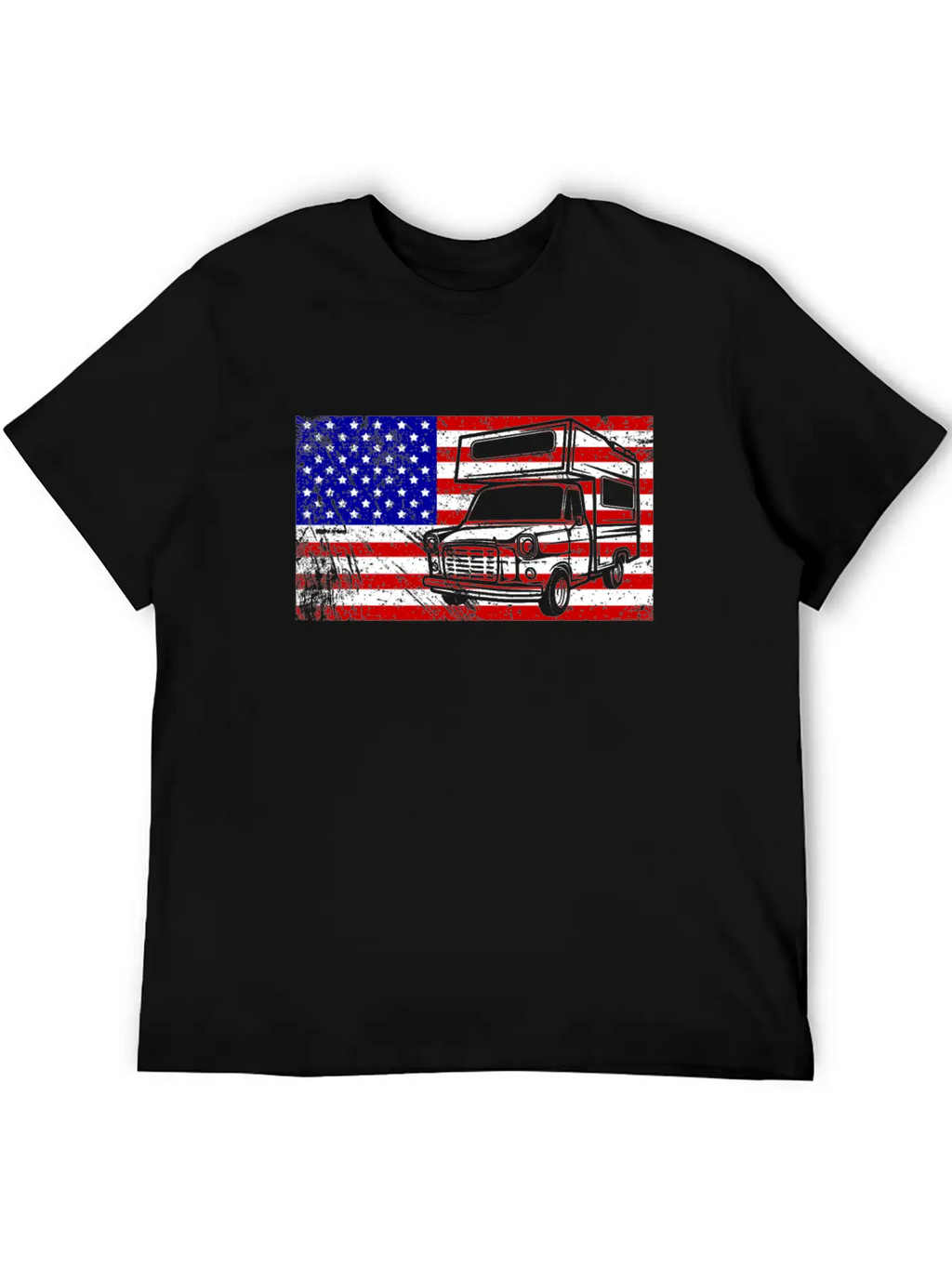 Camping Usa American Flag Camper Outdoor Gift Love Unisex Casual T-Shirt – Clean Design For Daily Comfort