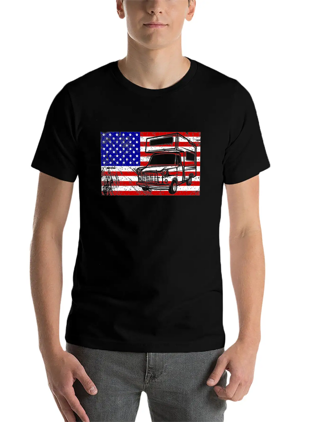 Camping Usa American Flag Camper Outdoor Gift Love Unisex Casual T-Shirt – Clean Design For Daily Comfort