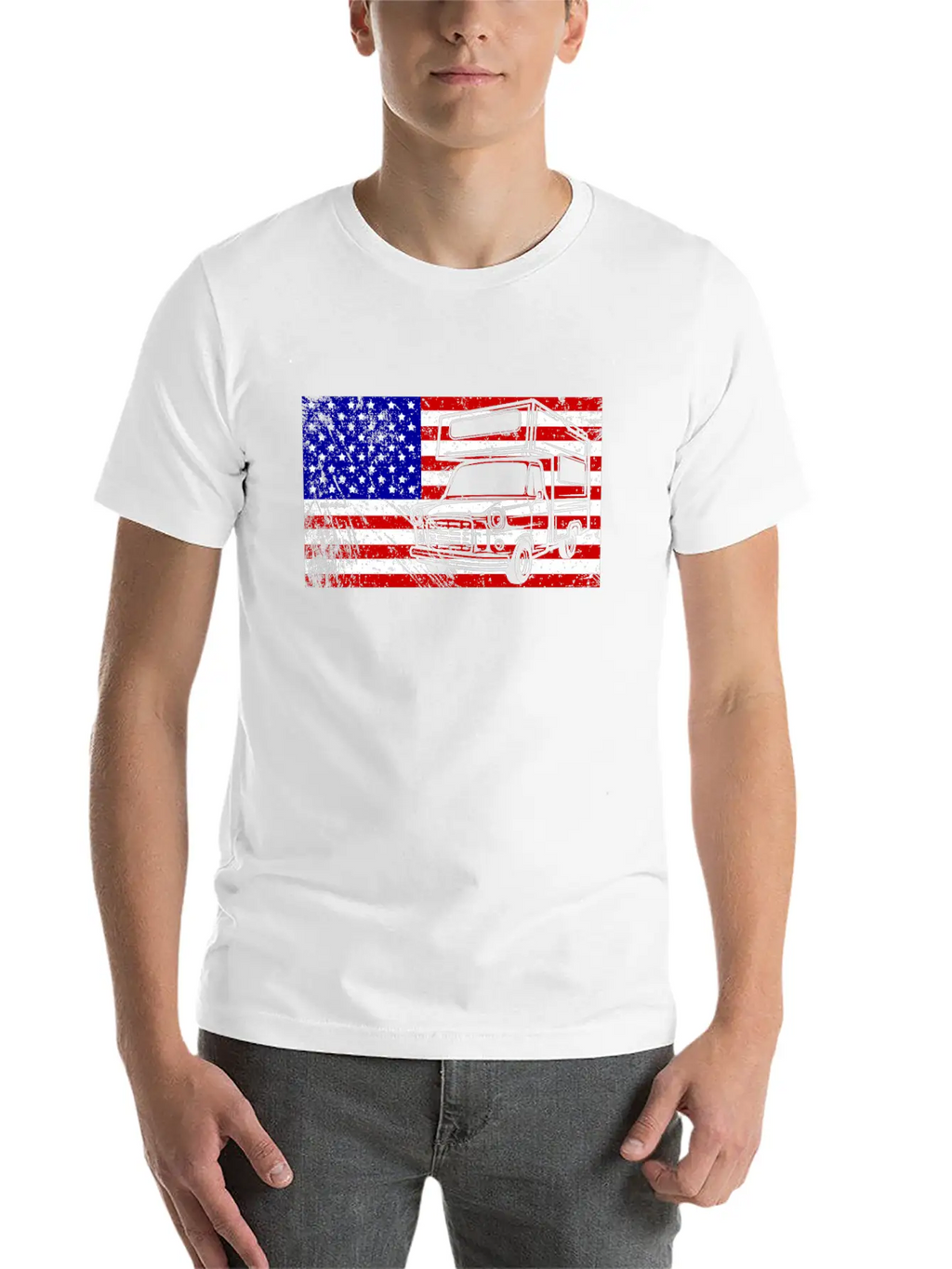 Camping Usa American Flag Camper Outdoor Gift Love Unisex Casual T-Shirt – Clean Design For Daily Comfort