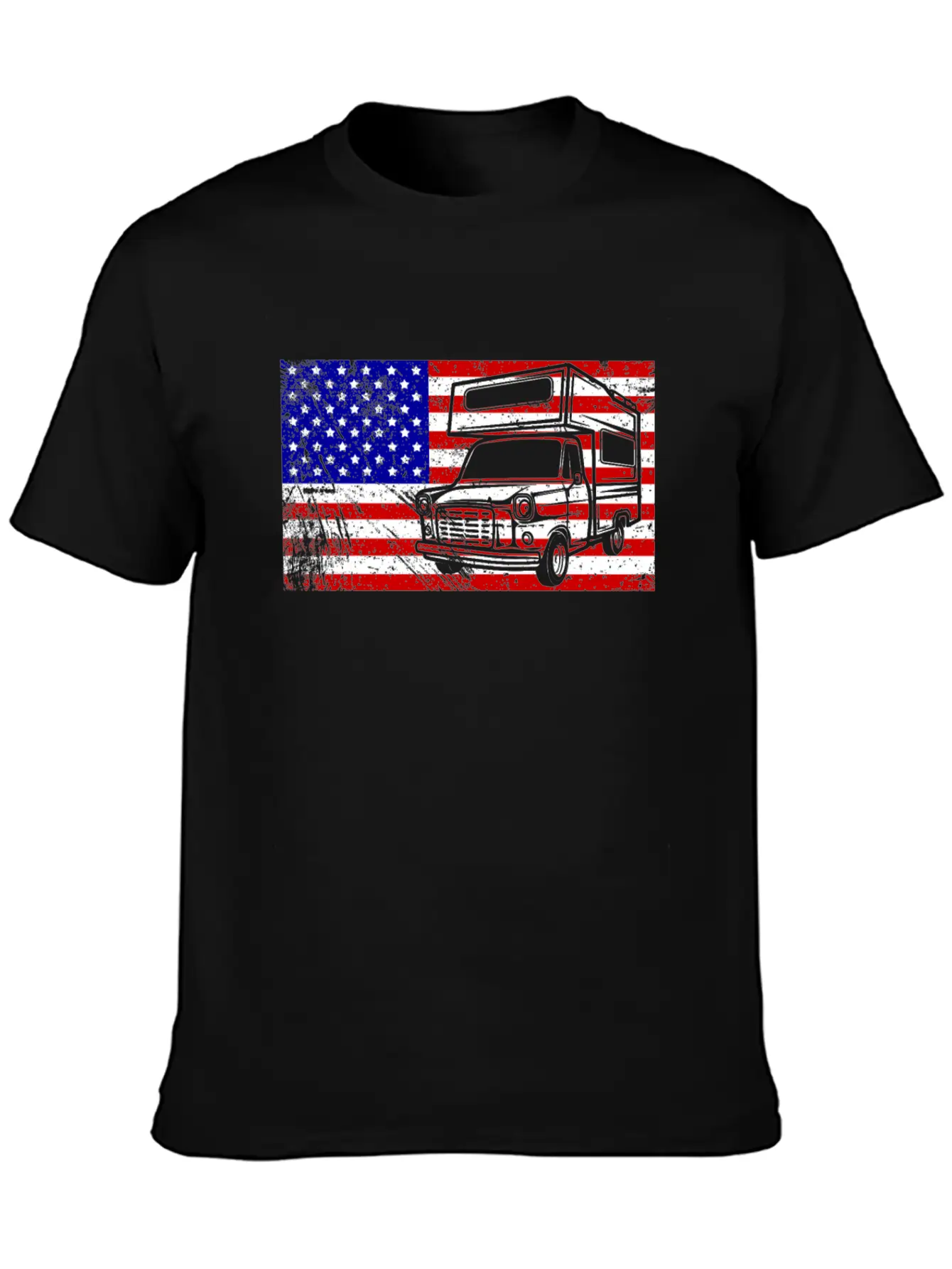Camping Usa American Flag Camper Outdoor Gift Love Unisex Casual T-Shirt – Clean Design For Daily Comfort