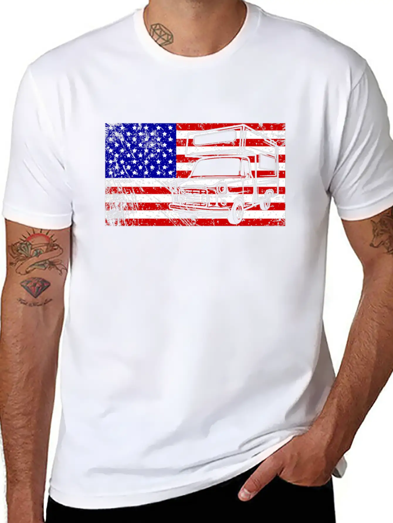 Camping Usa American Flag Camper Outdoor Gift Love Unisex Casual T-Shirt – Clean Design For Daily Comfort