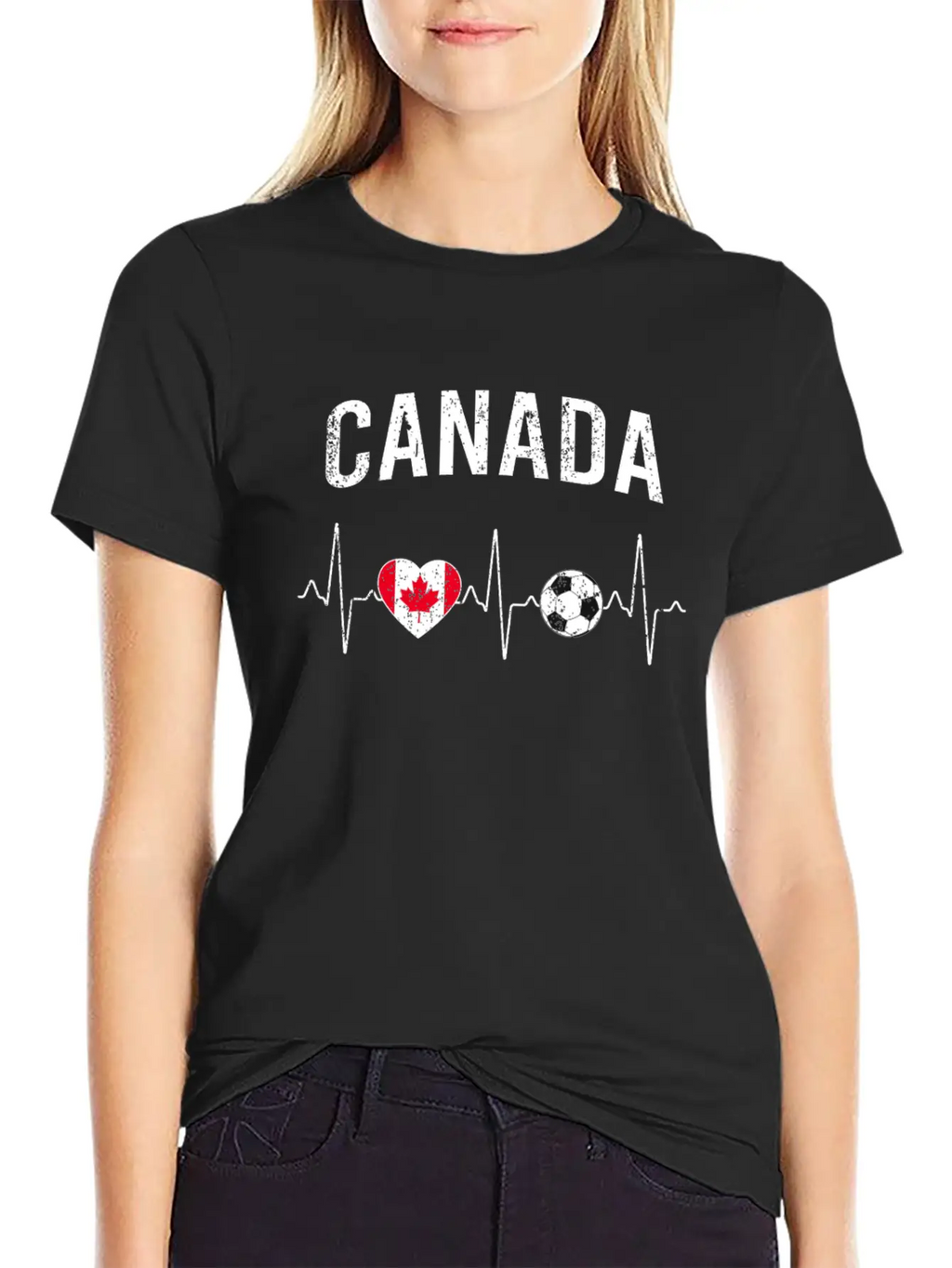 Canada Soccer Heartbeat Breathable Soft Cotton T-Shirt – Timeless Casual Look