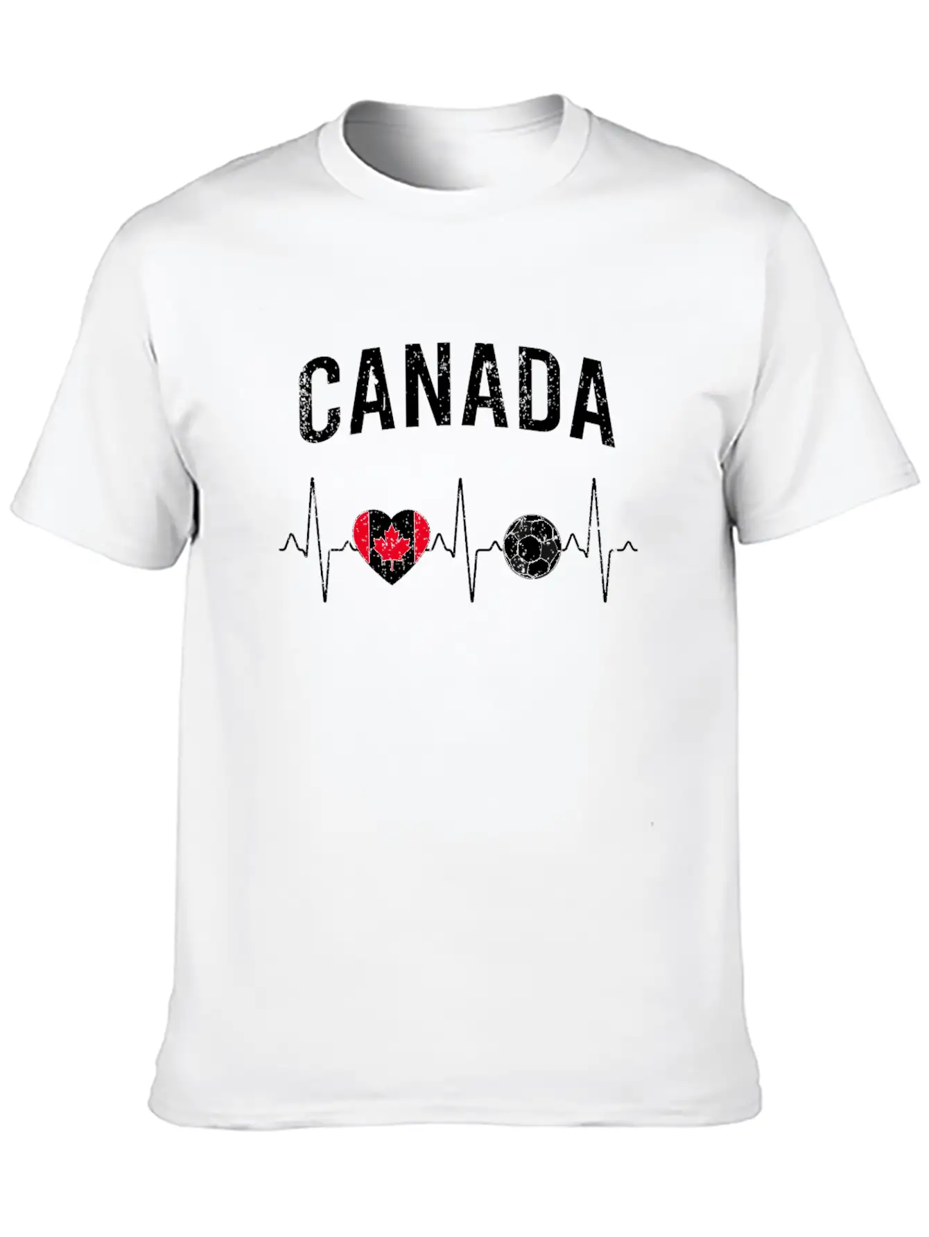 Canada Soccer Heartbeat Breathable Soft Cotton T-Shirt – Timeless Casual Look