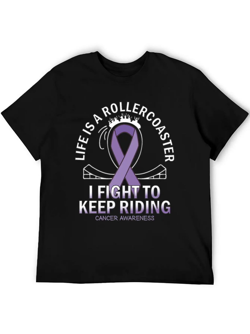 Cancer Awareness Lavender Ribbon Unisex Casual T-Shirt – Clean Design For Daily Comfort