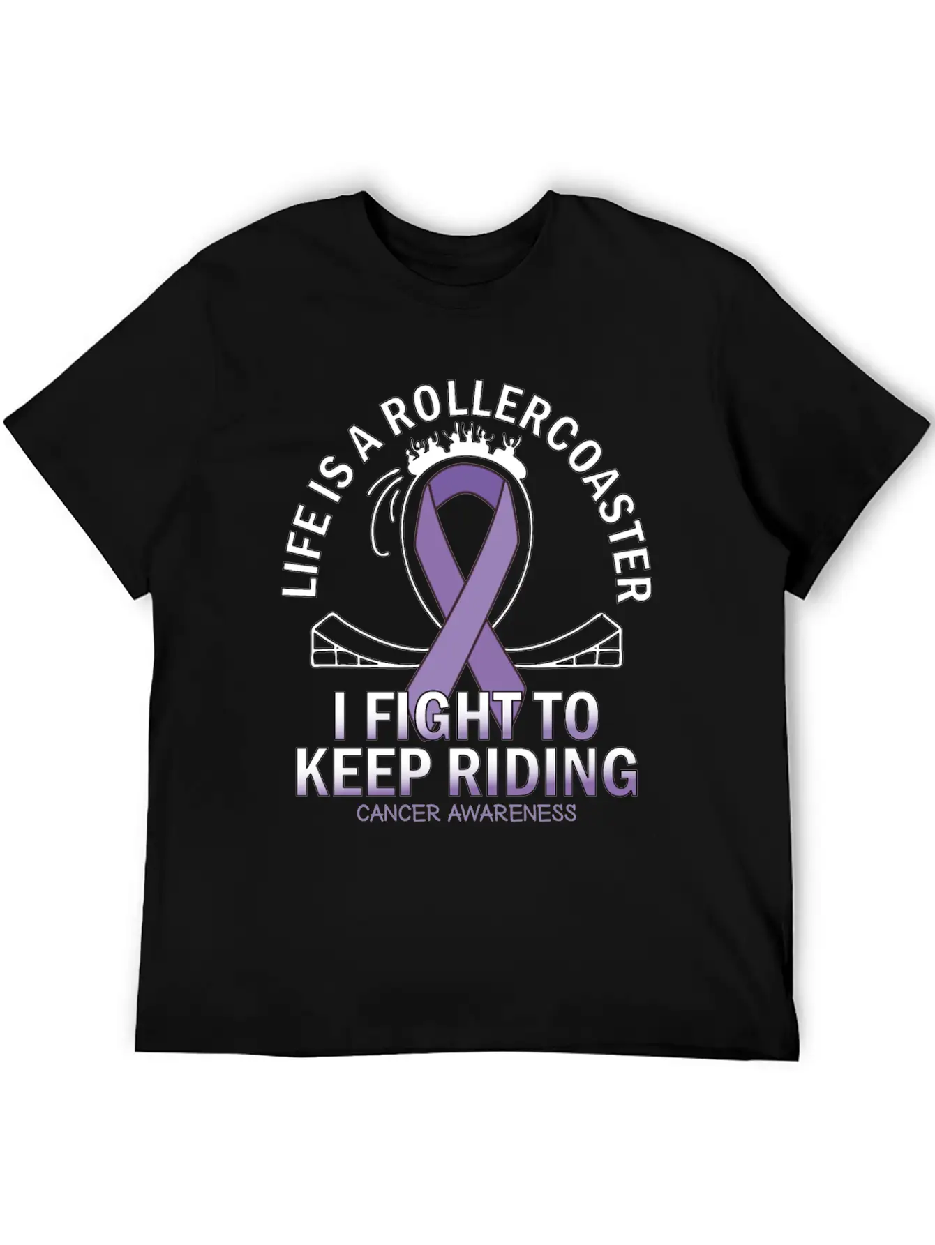 Cancer Awareness Lavender Ribbon Unisex Casual T-Shirt – Clean Design For Daily Comfort