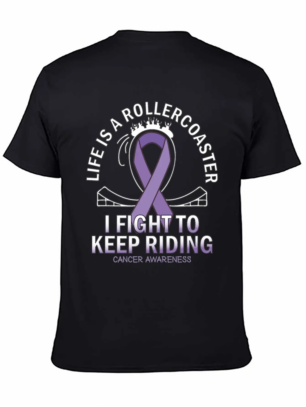 Cancer Awareness Lavender Ribbon Unisex Casual T-Shirt – Clean Design For Daily Comfort