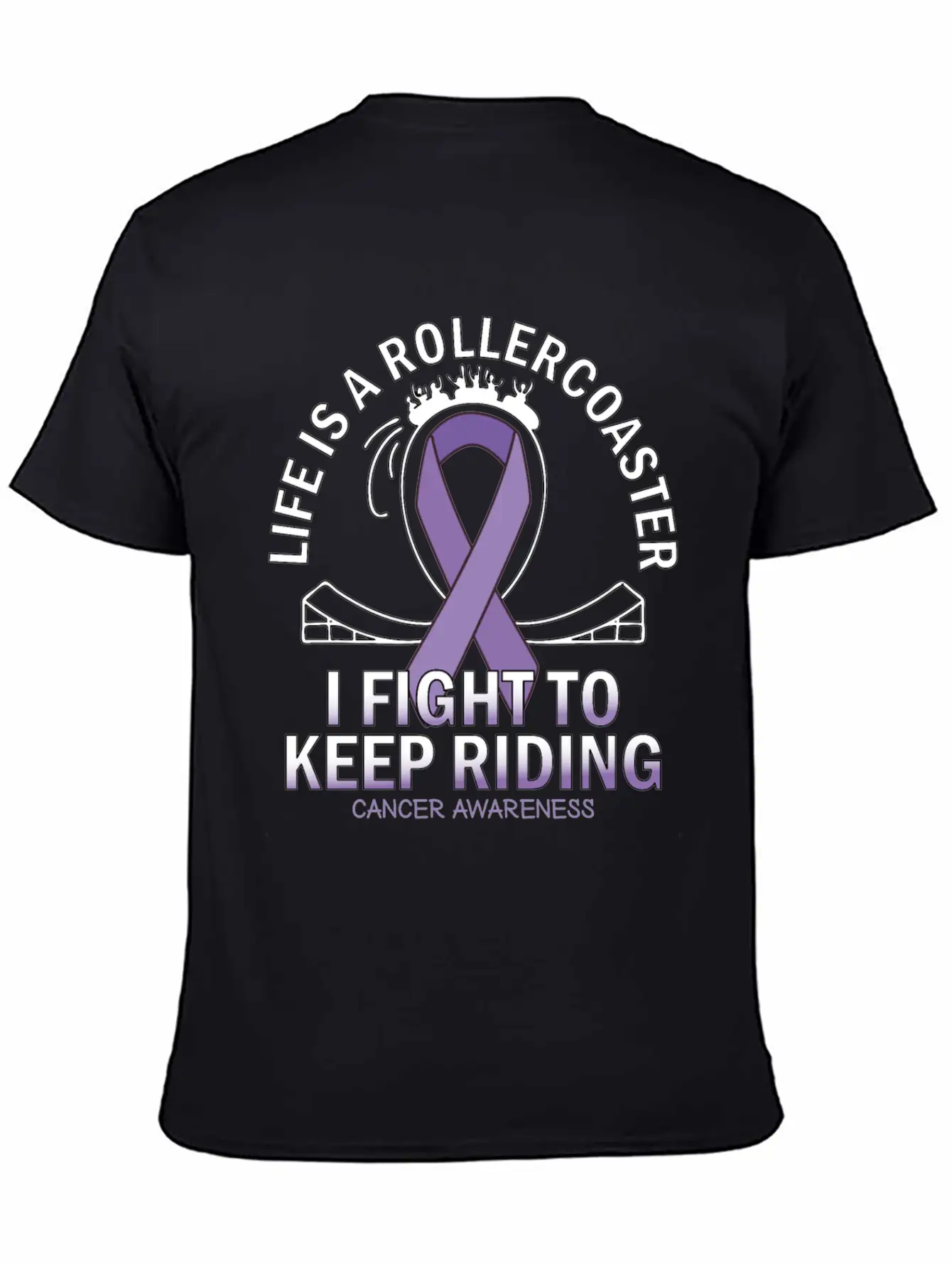 Cancer Awareness Lavender Ribbon Unisex Casual T-Shirt – Clean Design For Daily Comfort