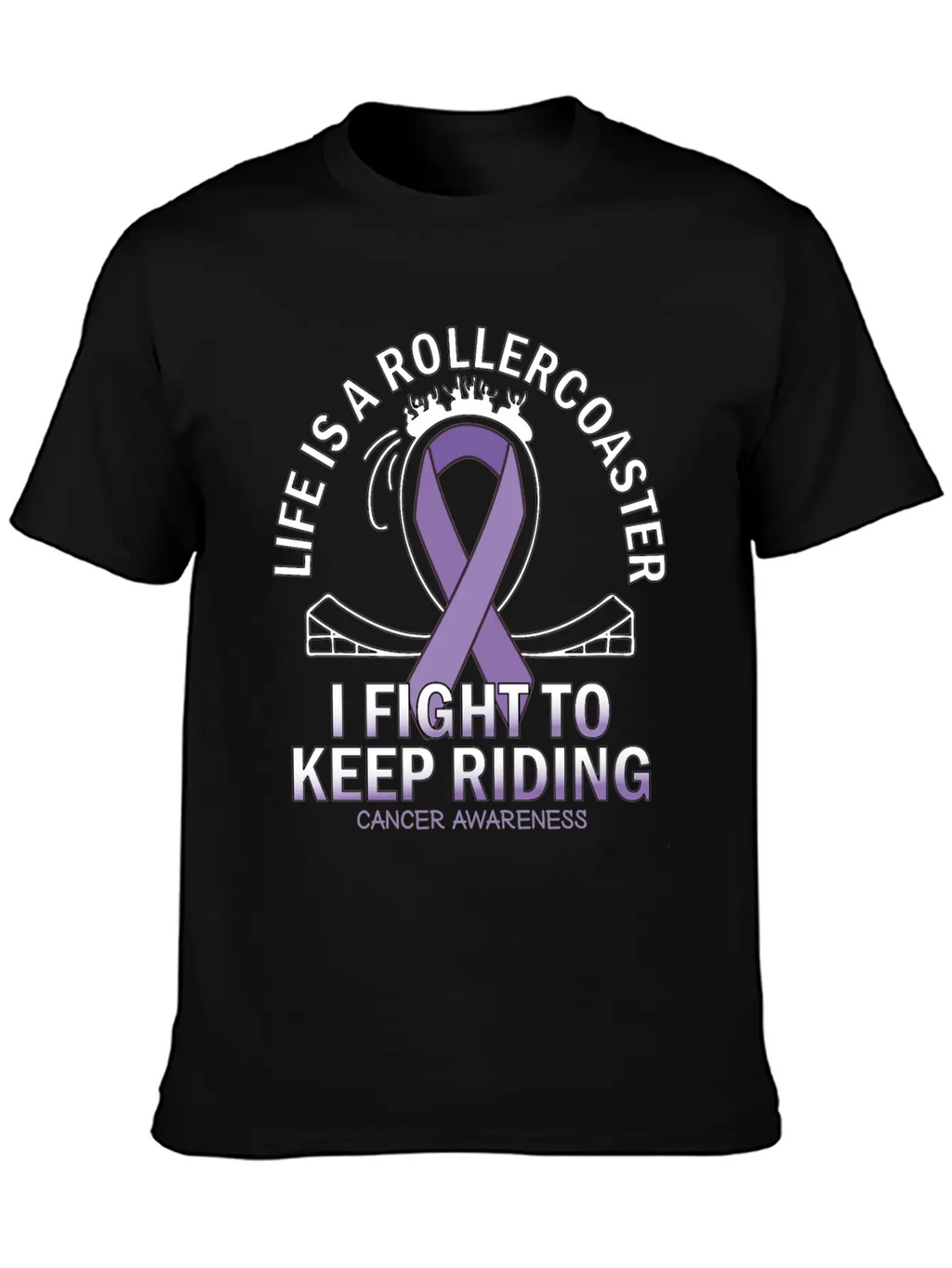 Cancer Awareness Lavender Ribbon Unisex Casual T-Shirt – Clean Design For Daily Comfort