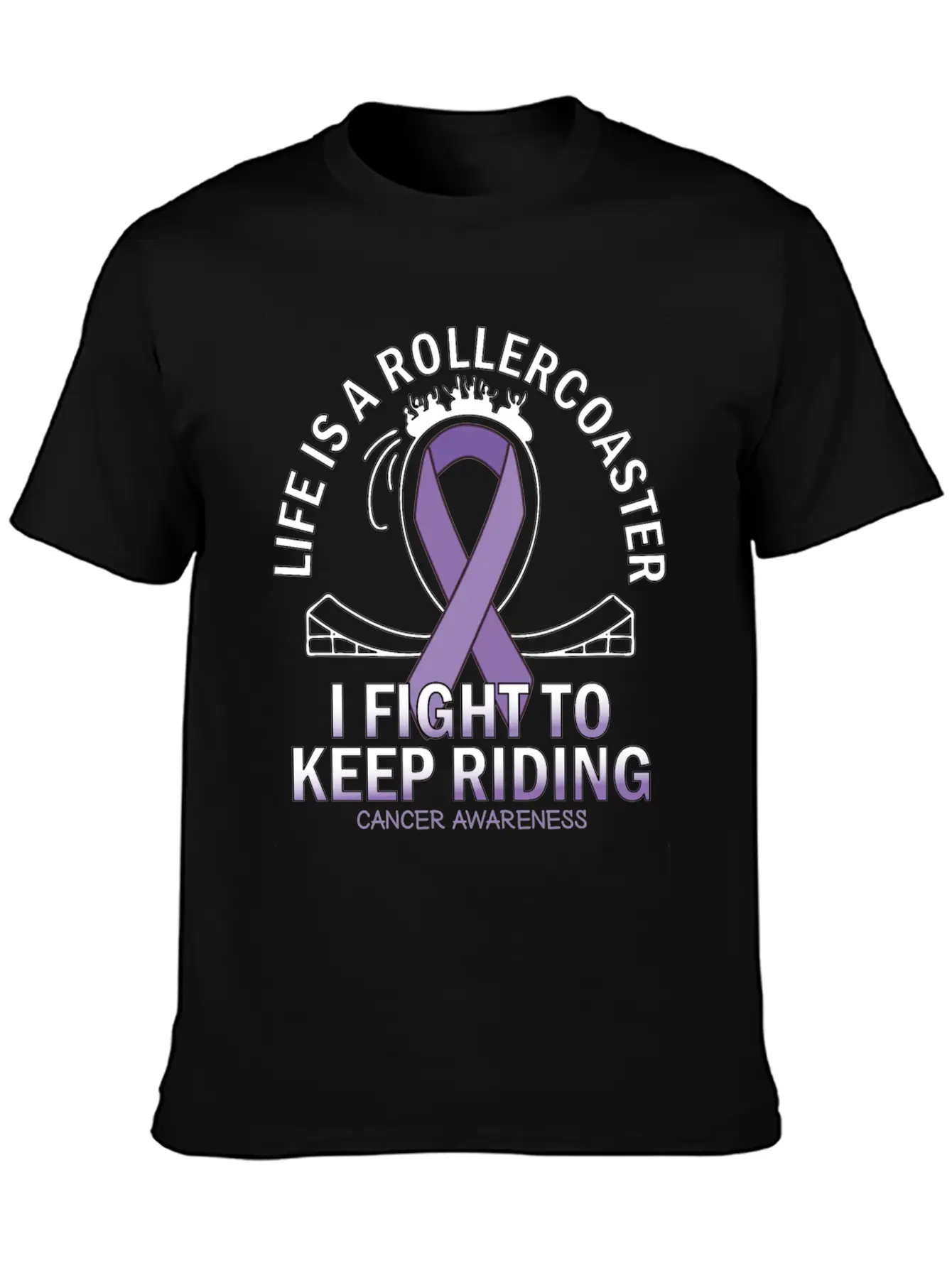 Cancer Awareness Lavender Ribbon Unisex Casual T-Shirt – Clean Design For Daily Comfort
