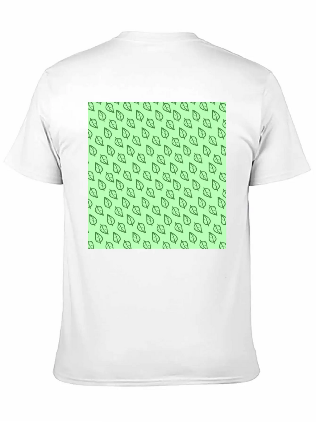 Candy Pastel Mint Green Leaf Plant Pattern Essential Cotton Tee For Daily Outfits – Unisex Style