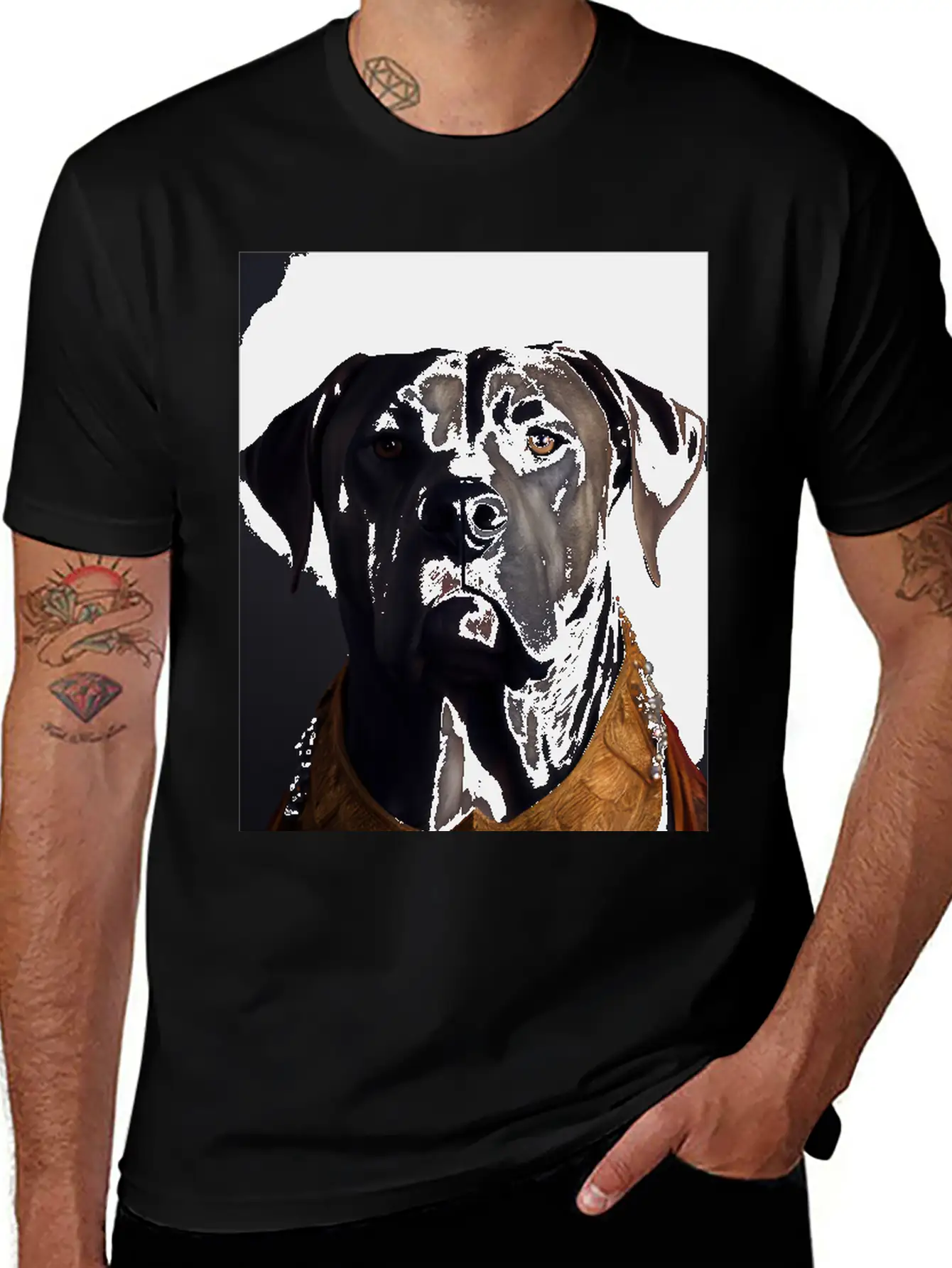 Cane Corso Dog Breed Portrait Royal Renaissance An Breathable Soft Cotton T-Shirt – Timeless Casual Look