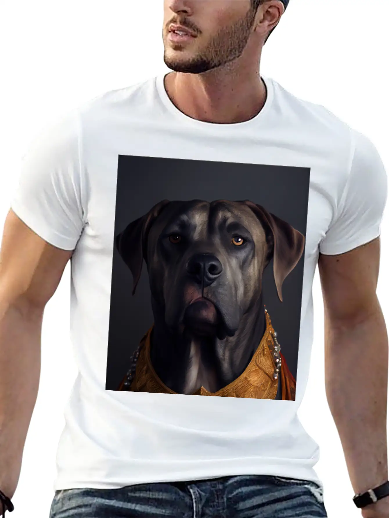 Cane Corso Dog Breed Portrait Royal Renaissance An Breathable Soft Cotton T-Shirt – Timeless Casual Look