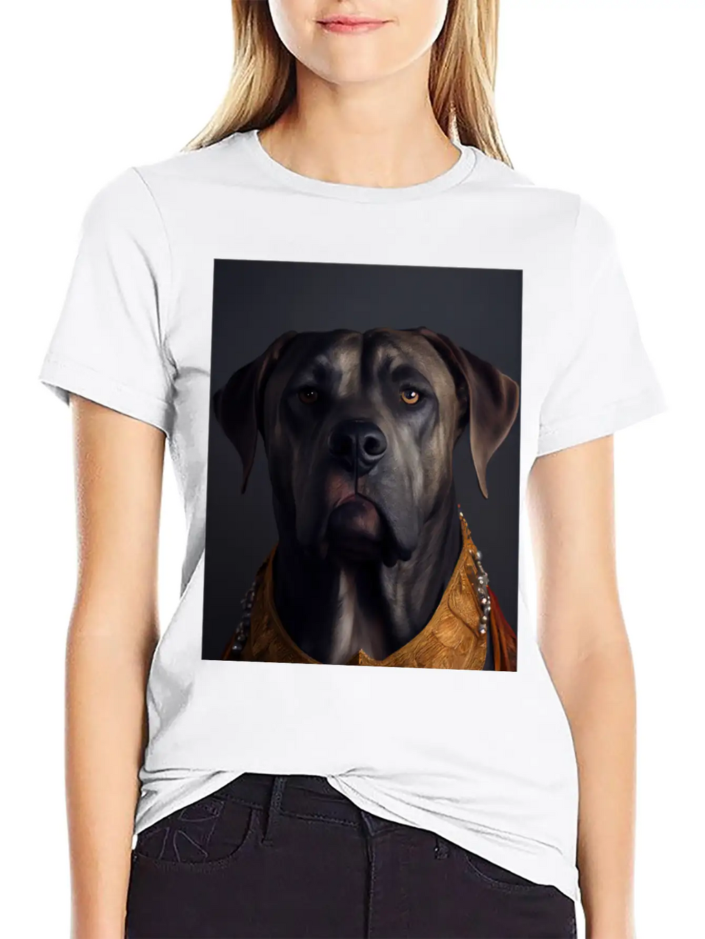 Cane Corso Dog Breed Portrait Royal Renaissance An Breathable Soft Cotton T-Shirt – Timeless Casual Look