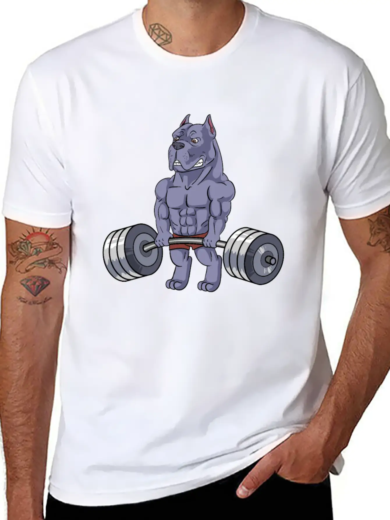 Cane Corso Weight Fitness Training Dog School Unisex Short Sleeve Soft Cotton T-Shirt – Casual Everyday Wear