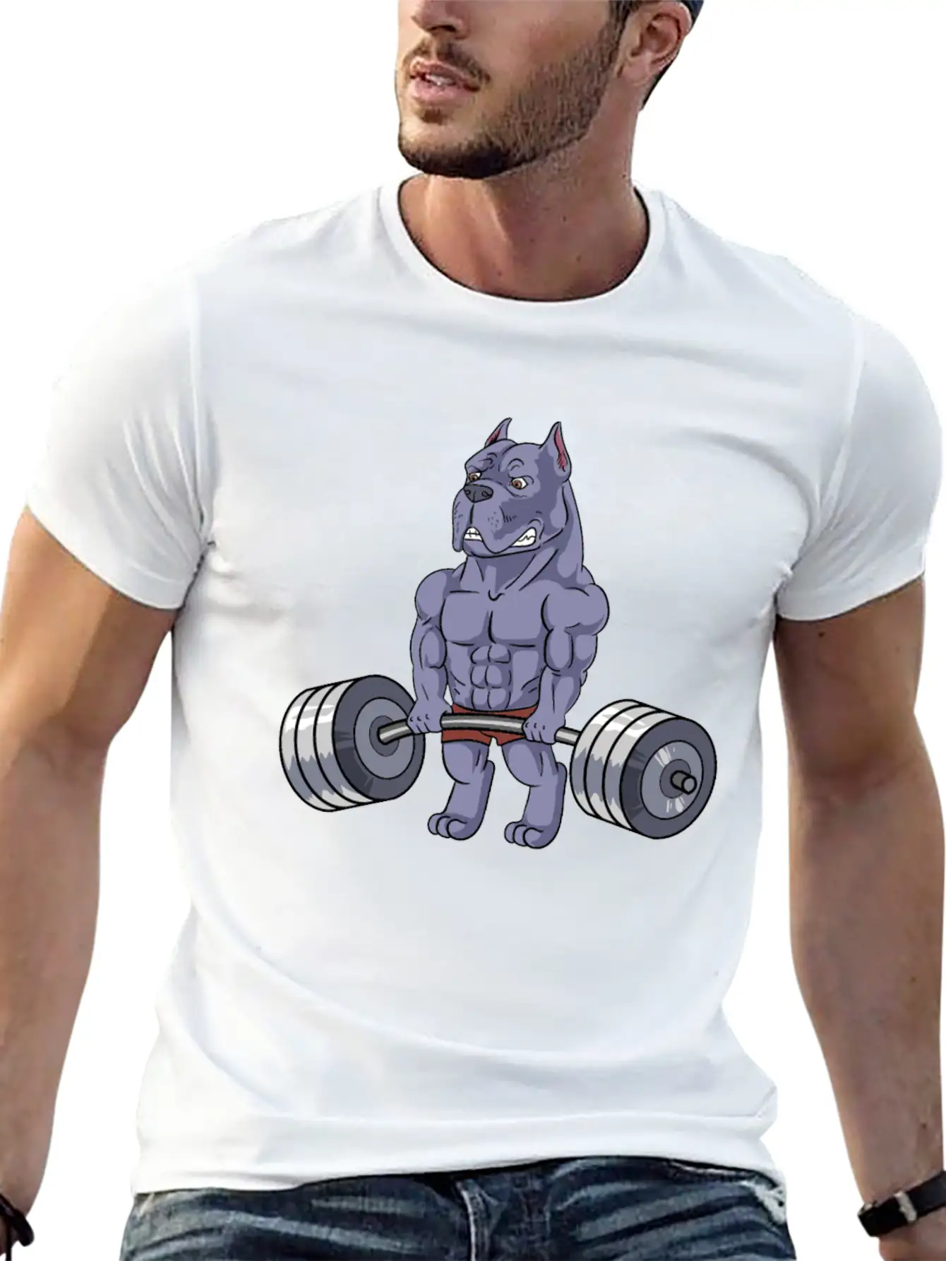 Cane Corso Weight Fitness Training Dog School Unisex Short Sleeve Soft Cotton T-Shirt – Casual Everyday Wear