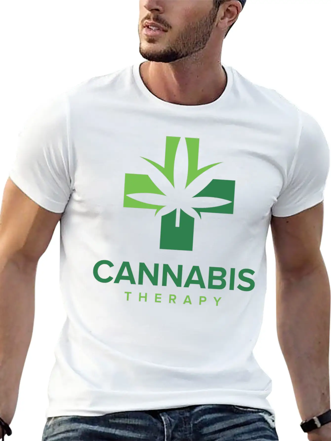 Cannabis Therapy Casual Graphic T-Shirt – Simple And Comfortable Daily Wear