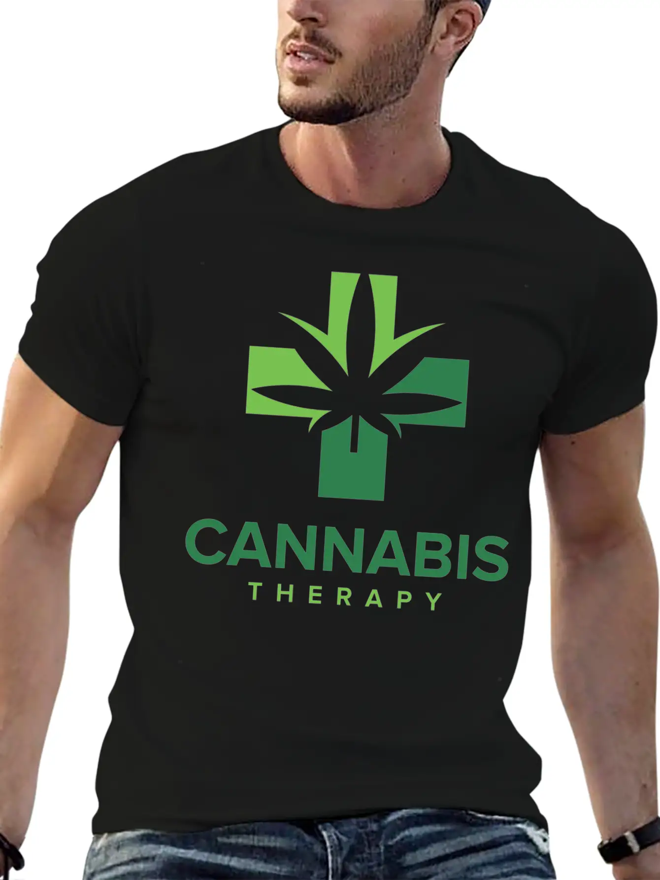 Cannabis Therapy Casual Graphic T-Shirt – Simple And Comfortable Daily Wear