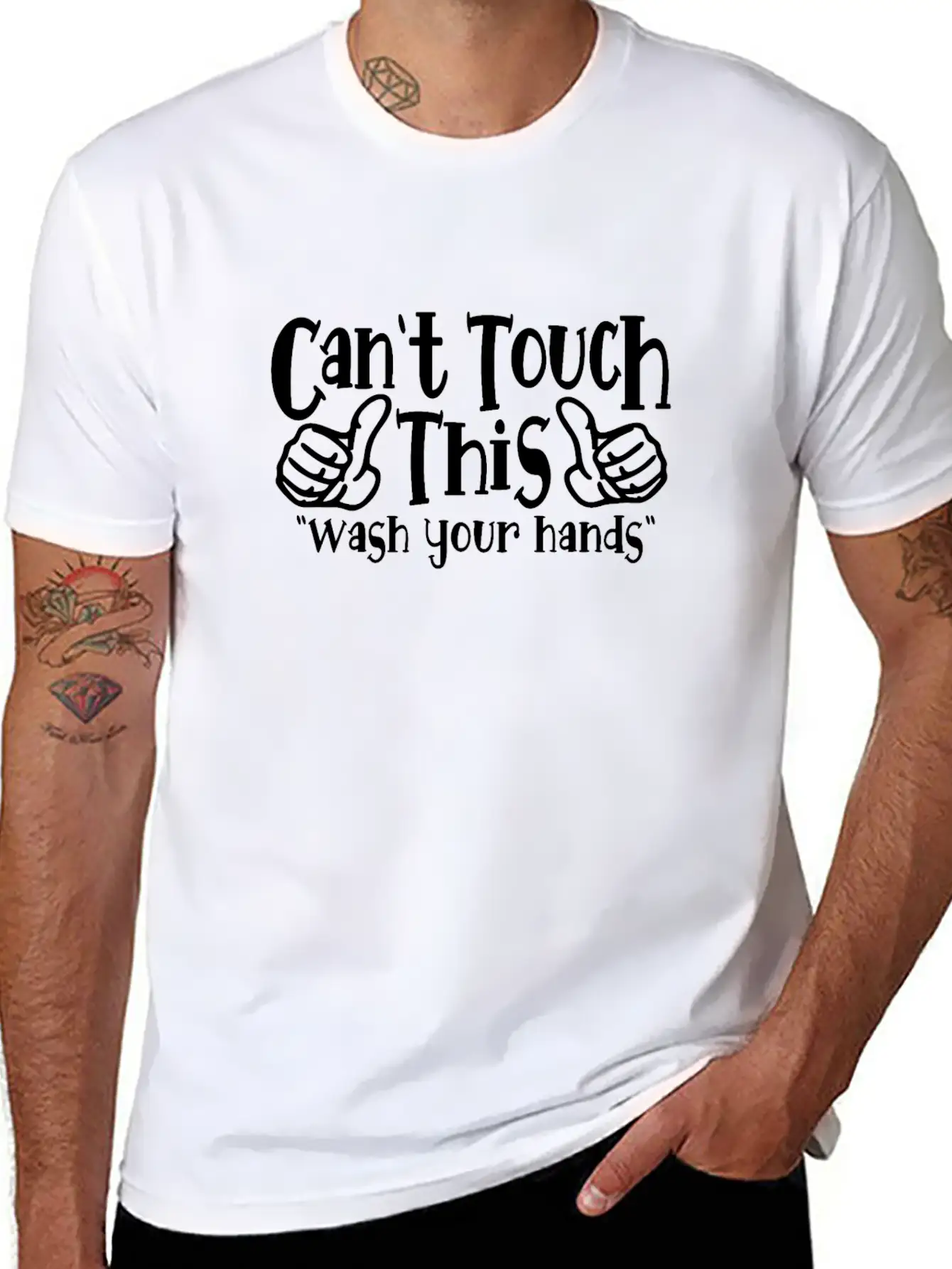 Can't Touch This Funny Wash Your Hands Coronavirus Unisex Casual T-Shirt – Clean Design For Daily Comfort