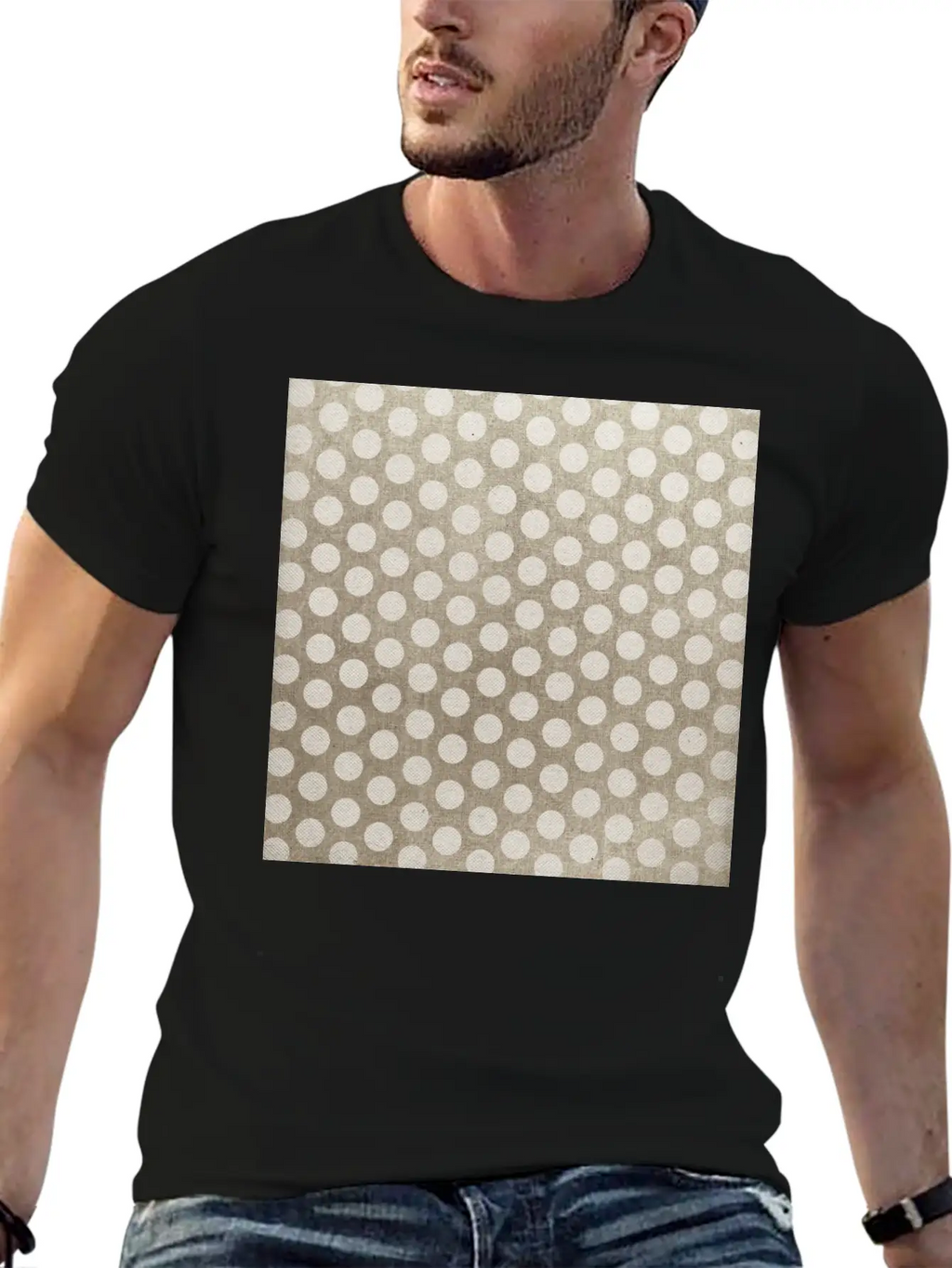 Canvas Design With Circles And A Great Texture Unisex Casual T-Shirt – Clean Design For Daily Comfort