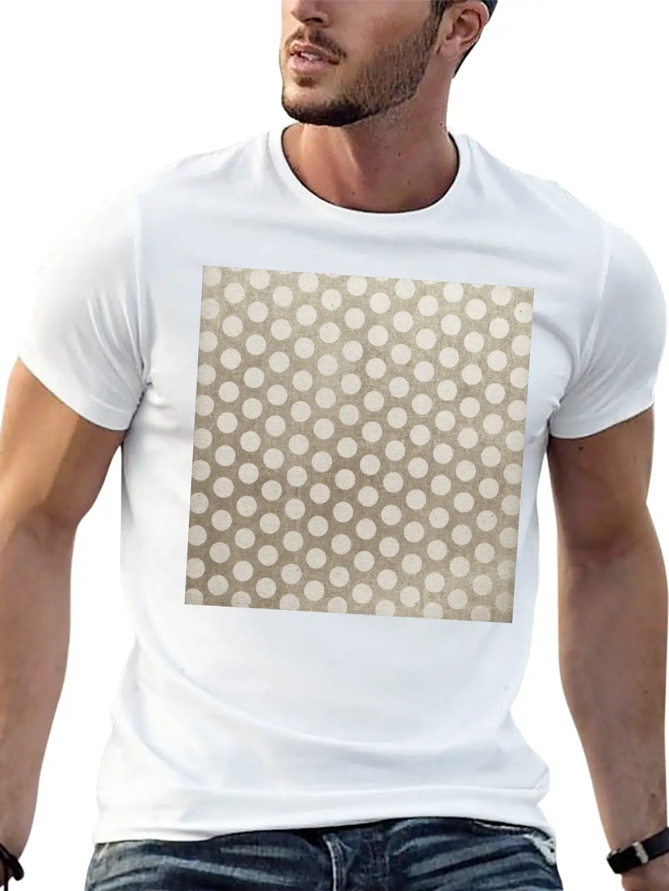 Canvas Design With Circles And A Great Texture Unisex Casual T-Shirt – Clean Design For Daily Comfort