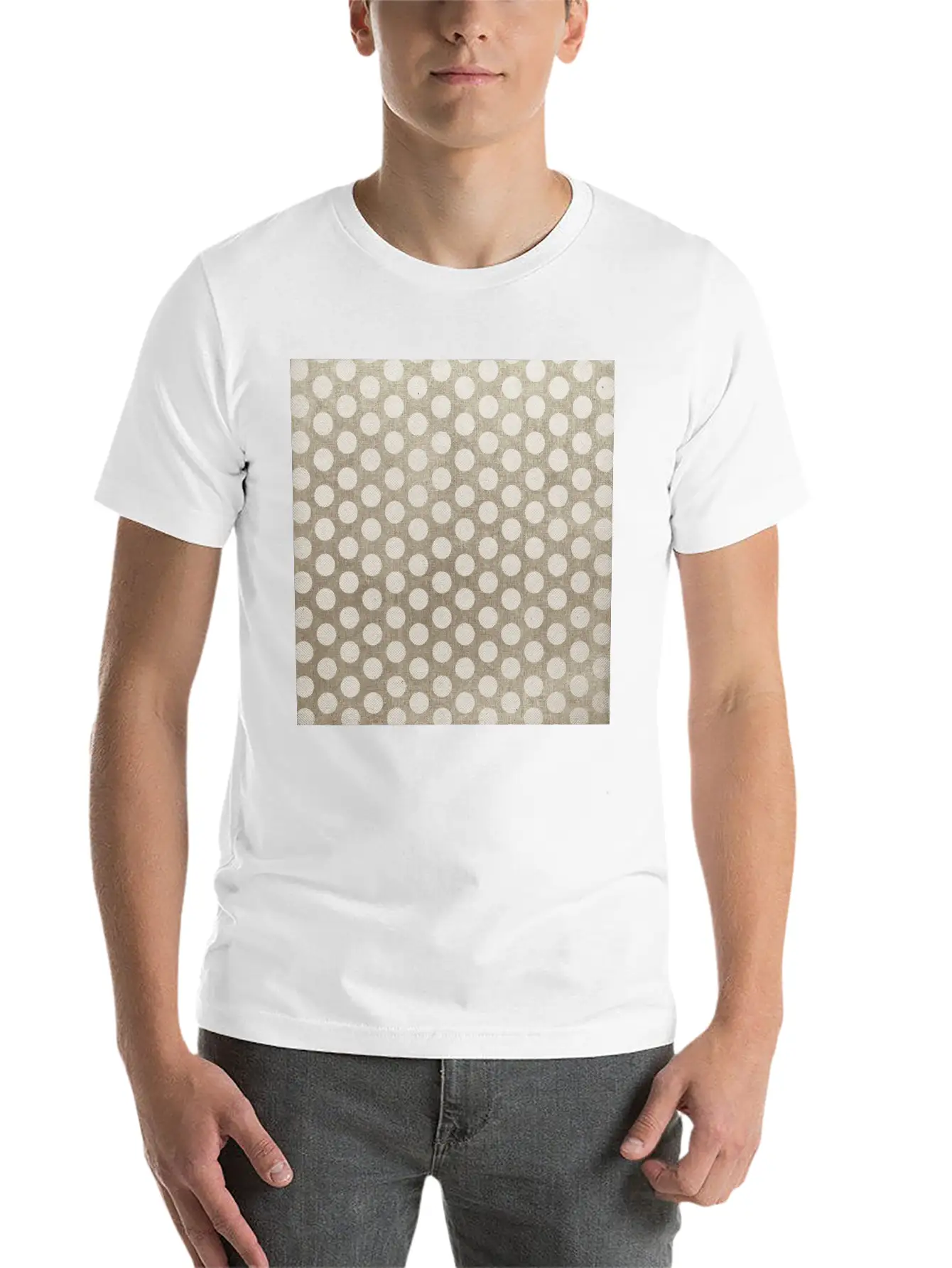 Canvas Design With Circles And A Great Texture Unisex Casual T-Shirt – Clean Design For Daily Comfort