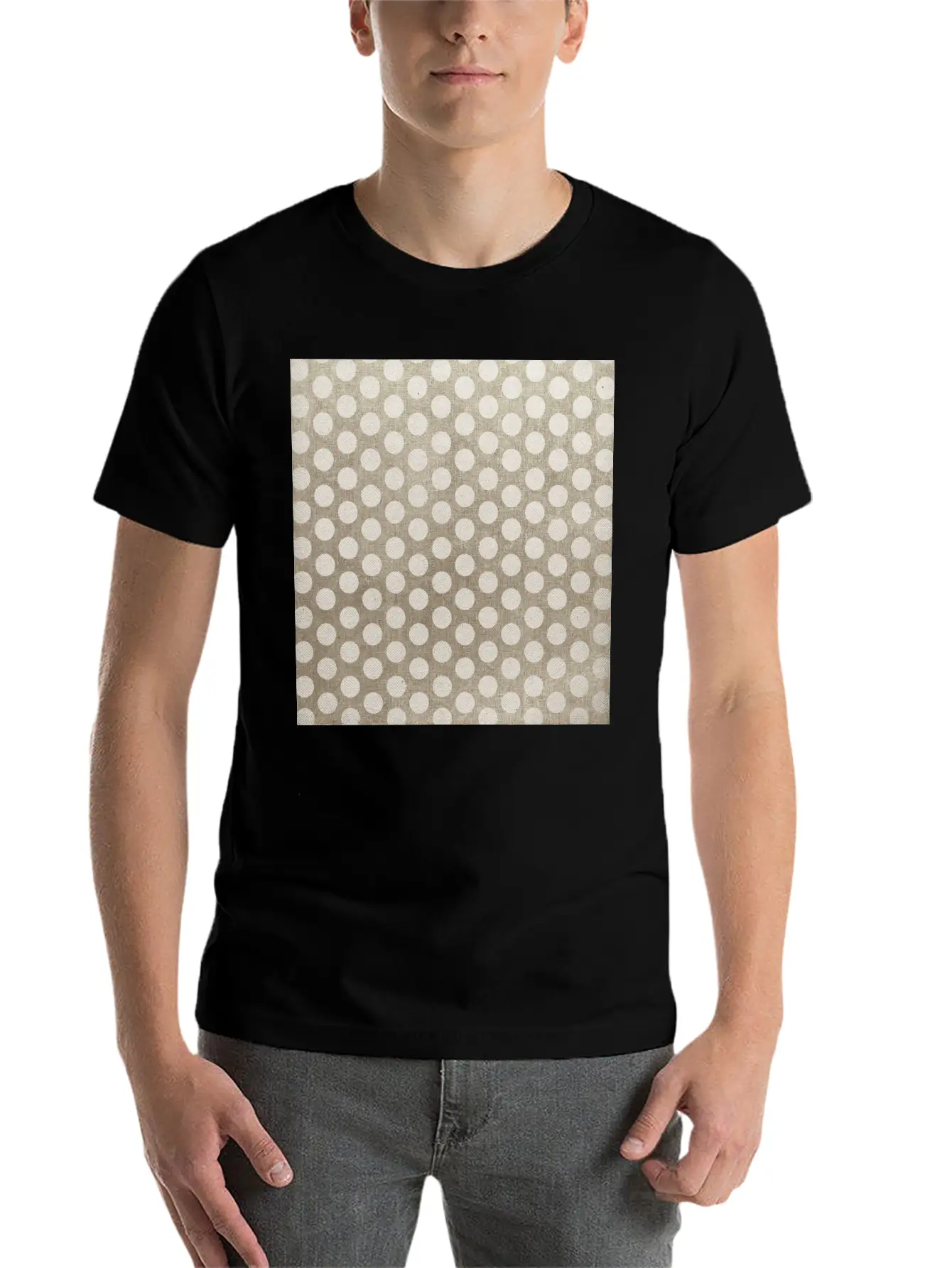 Canvas Design With Circles And A Great Texture Unisex Casual T-Shirt – Clean Design For Daily Comfort