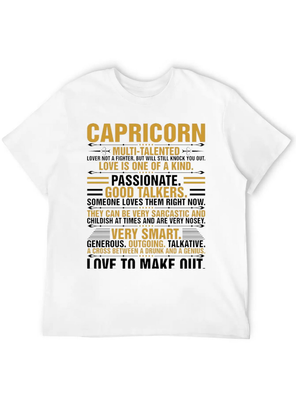 Capricorn Quotes Tshirt Unisex Casual T-Shirt – Clean Design For Daily Comfort