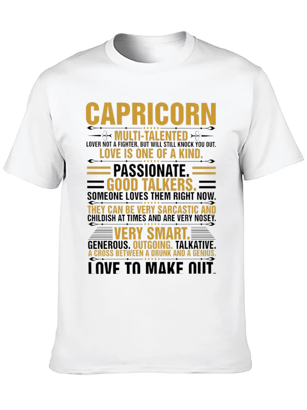 Capricorn Quotes Tshirt Unisex Casual T-Shirt – Clean Design For Daily Comfort