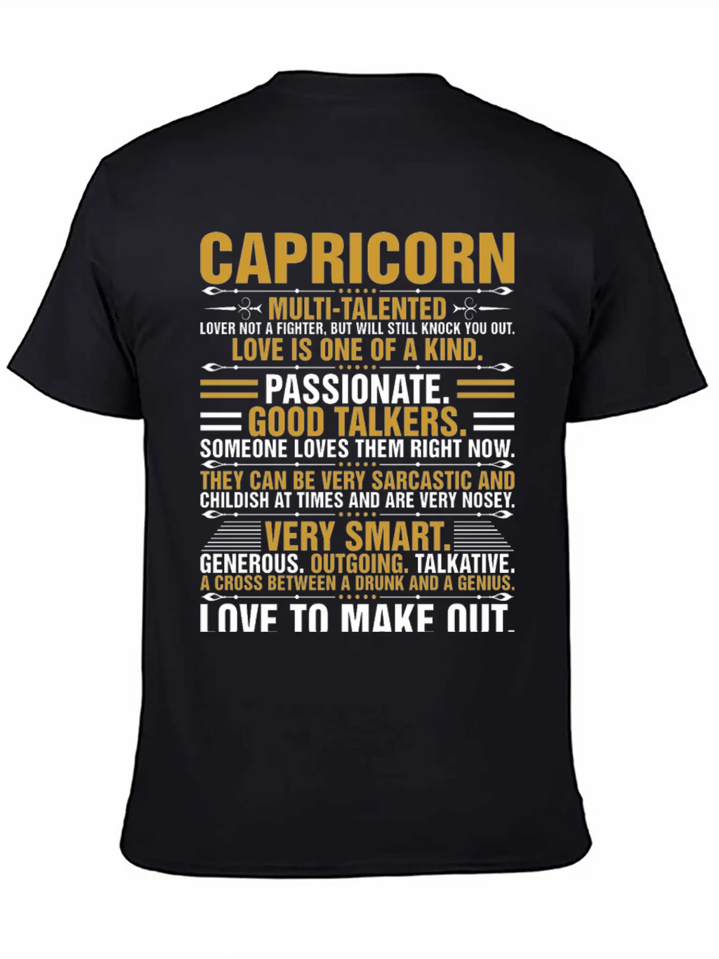 Capricorn Quotes Tshirt Unisex Casual T-Shirt – Clean Design For Daily Comfort