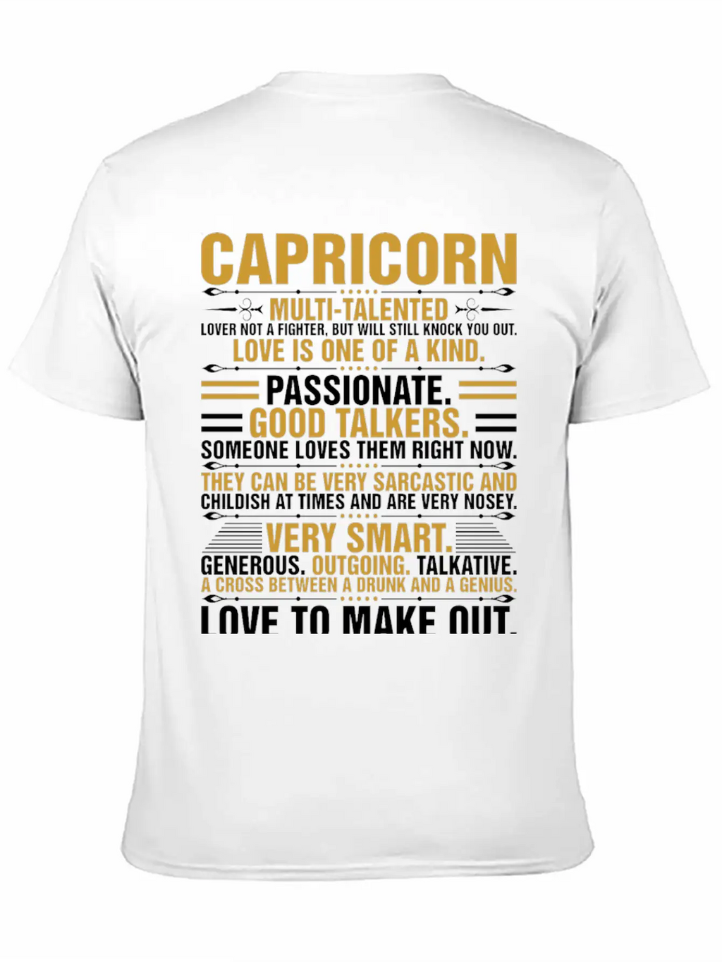 Capricorn Quotes Tshirt Unisex Casual T-Shirt – Clean Design For Daily Comfort