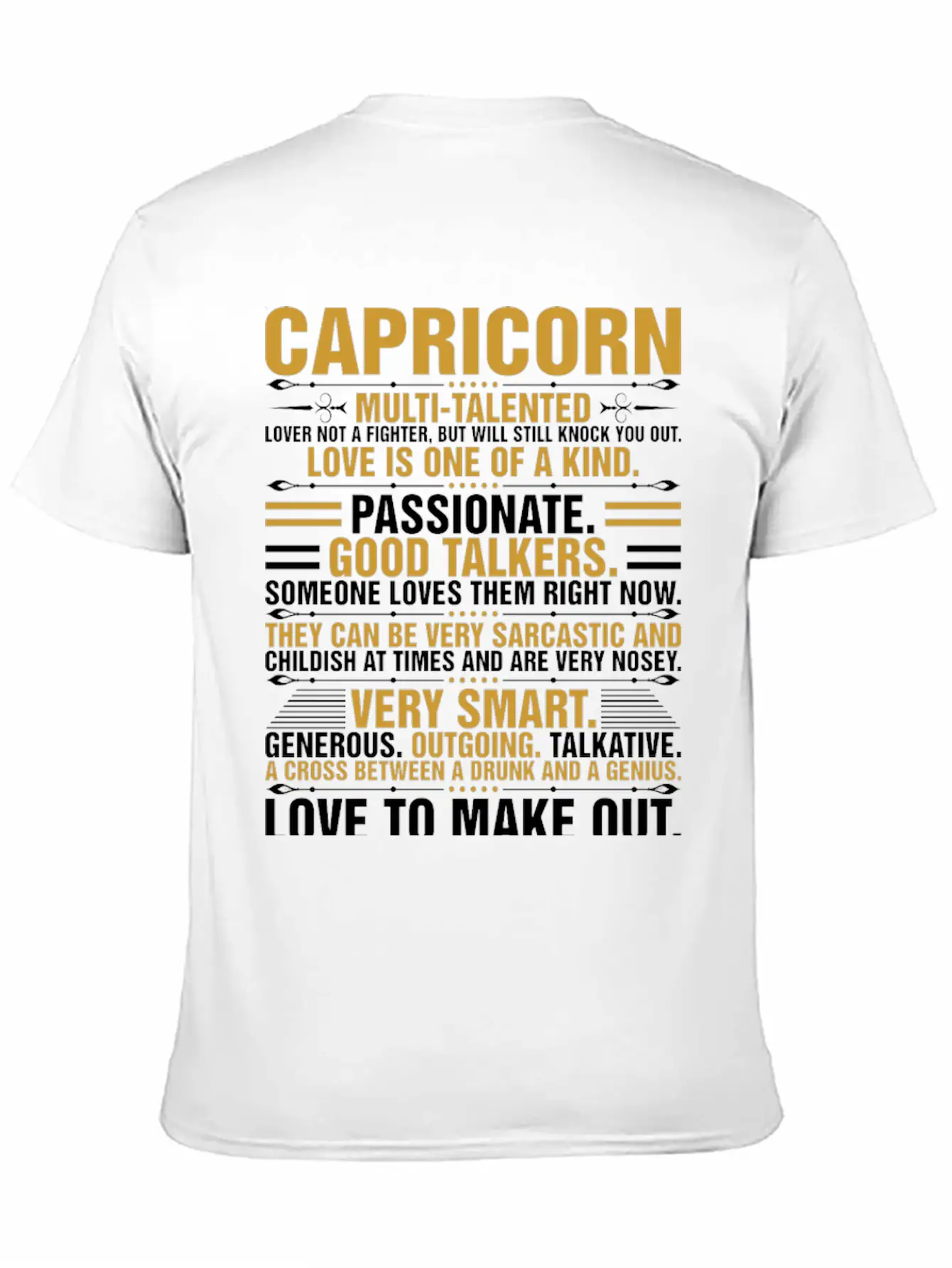 Capricorn Quotes Tshirt Unisex Casual T-Shirt – Clean Design For Daily Comfort