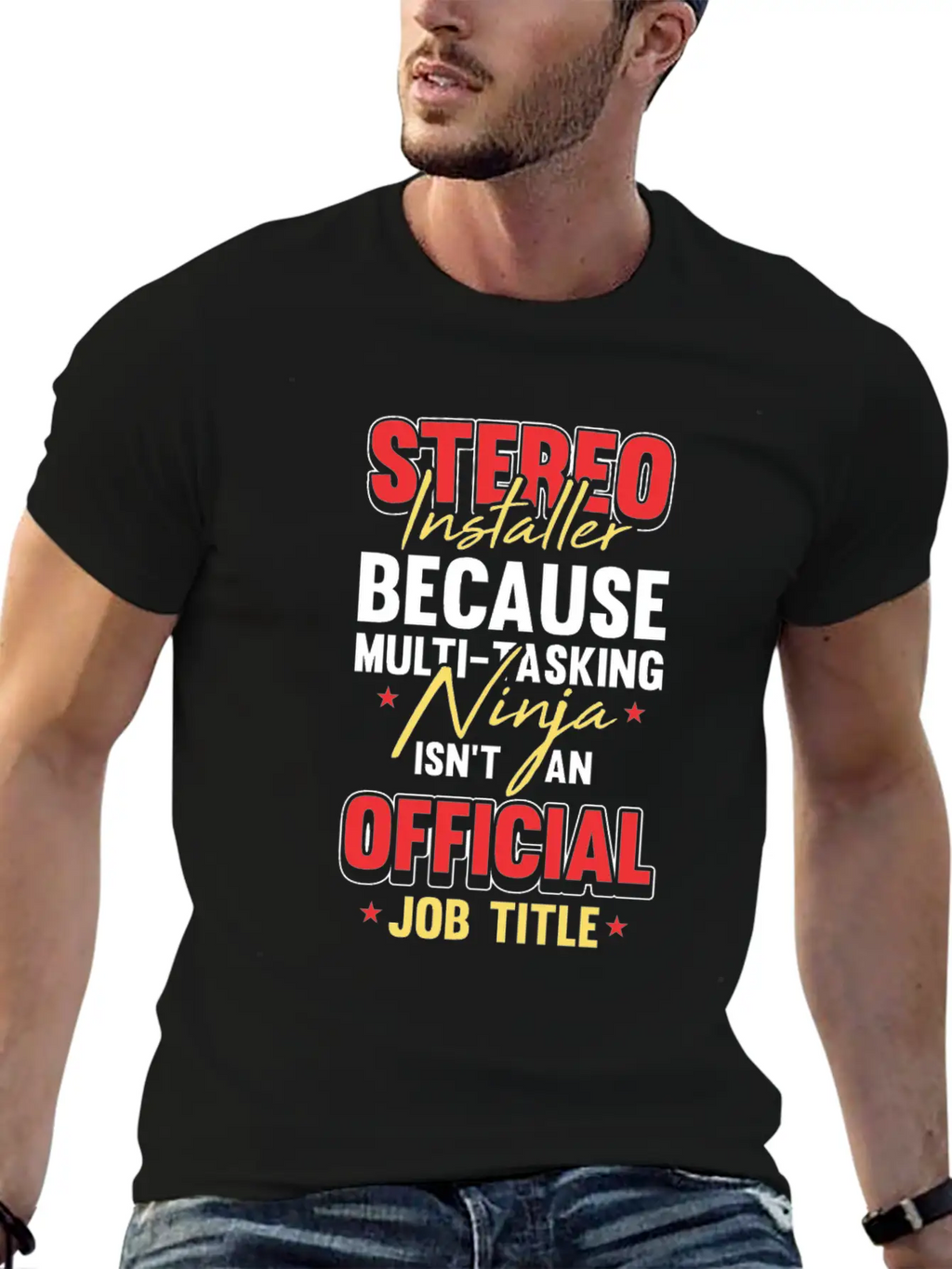 Car Audio Stereo Installer Job Title For A Music Stylish Everyday T-Shirt – Unisex Basic Cotton Tee