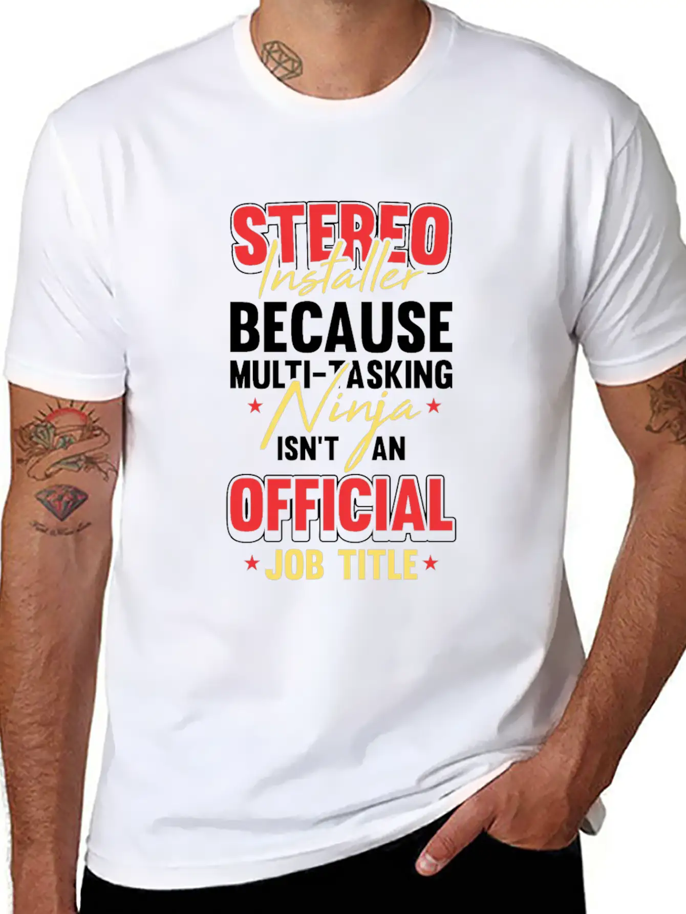 Car Audio Stereo Installer Job Title For A Music Stylish Everyday T-Shirt – Unisex Basic Cotton Tee