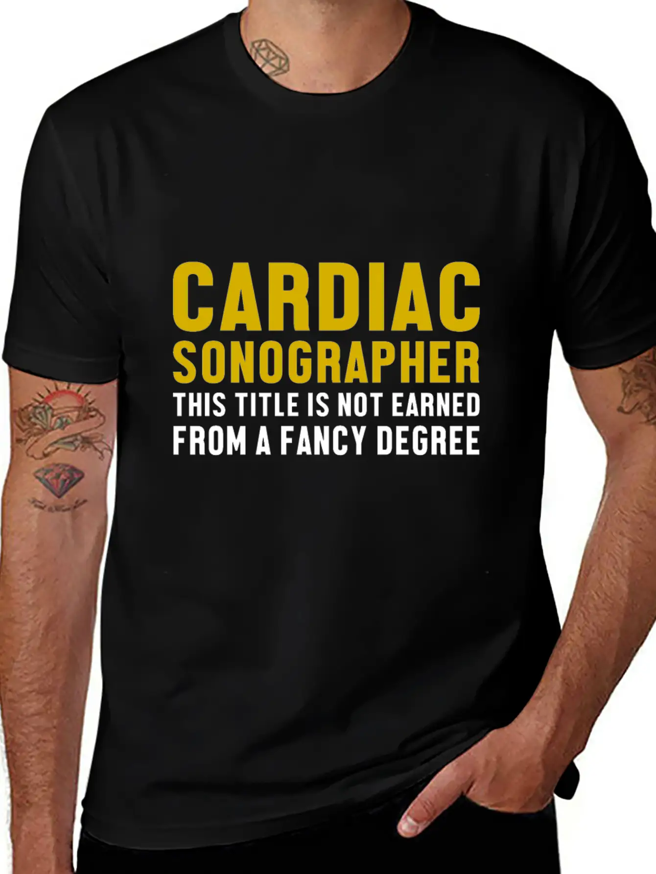Cardiac Sonographer Echo Tech Degree RDCS Design Unisex Short Sleeve Soft Cotton T-Shirt – Casual Everyday Wear