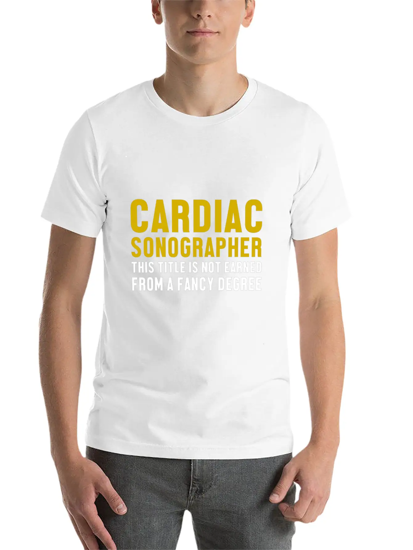 Cardiac Sonographer Echo Tech Degree RDCS Design Unisex Short Sleeve Soft Cotton T-Shirt – Casual Everyday Wear