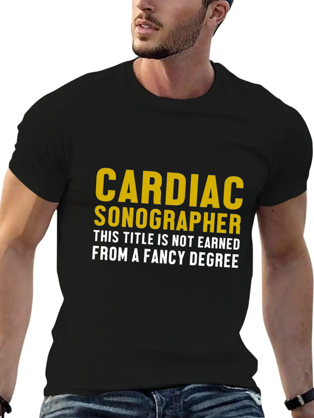 Cardiac Sonographer Echo Tech Degree RDCS Design Unisex Short Sleeve Soft Cotton T-Shirt – Casual Everyday Wear