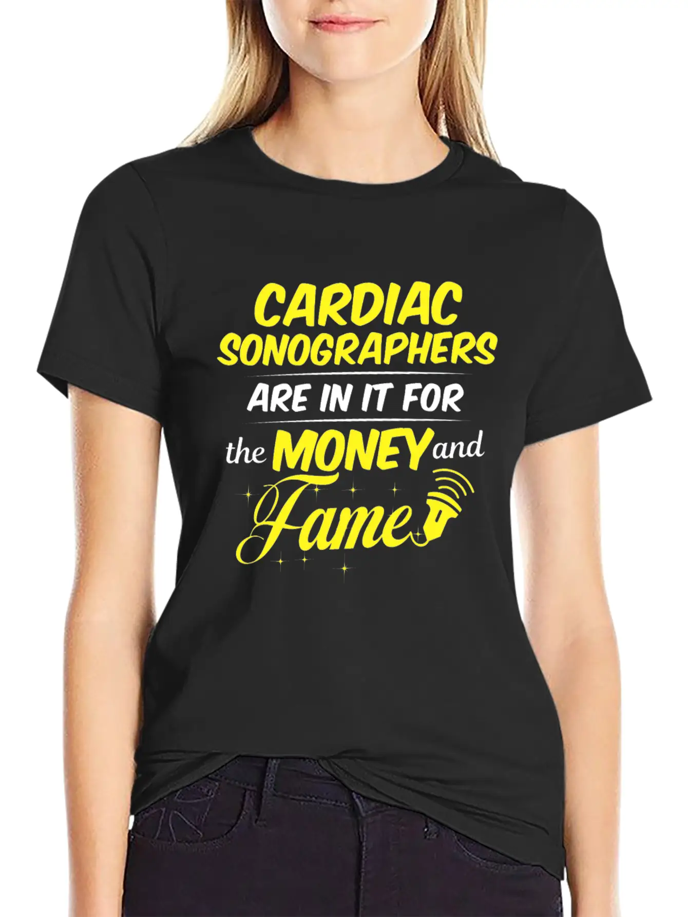 Cardiac Sonographer Echo Tech Money RDCS Product Unisex Short Sleeve Soft Cotton T-Shirt – Casual Everyday Wear