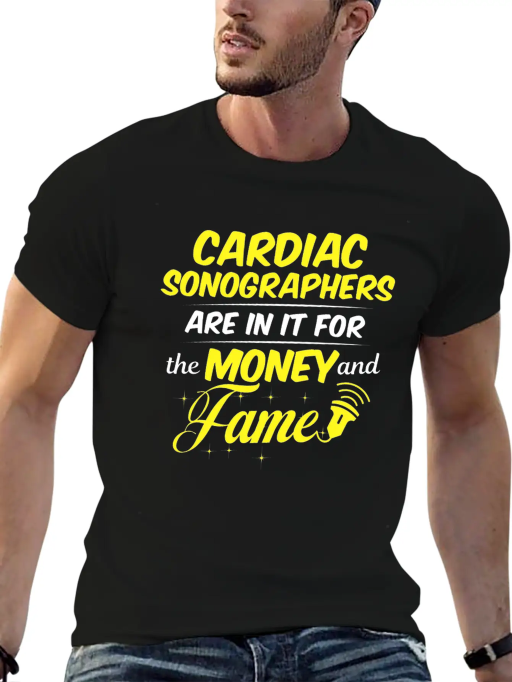 Cardiac Sonographer Echo Tech Money RDCS Product Unisex Short Sleeve Soft Cotton T-Shirt – Casual Everyday Wear