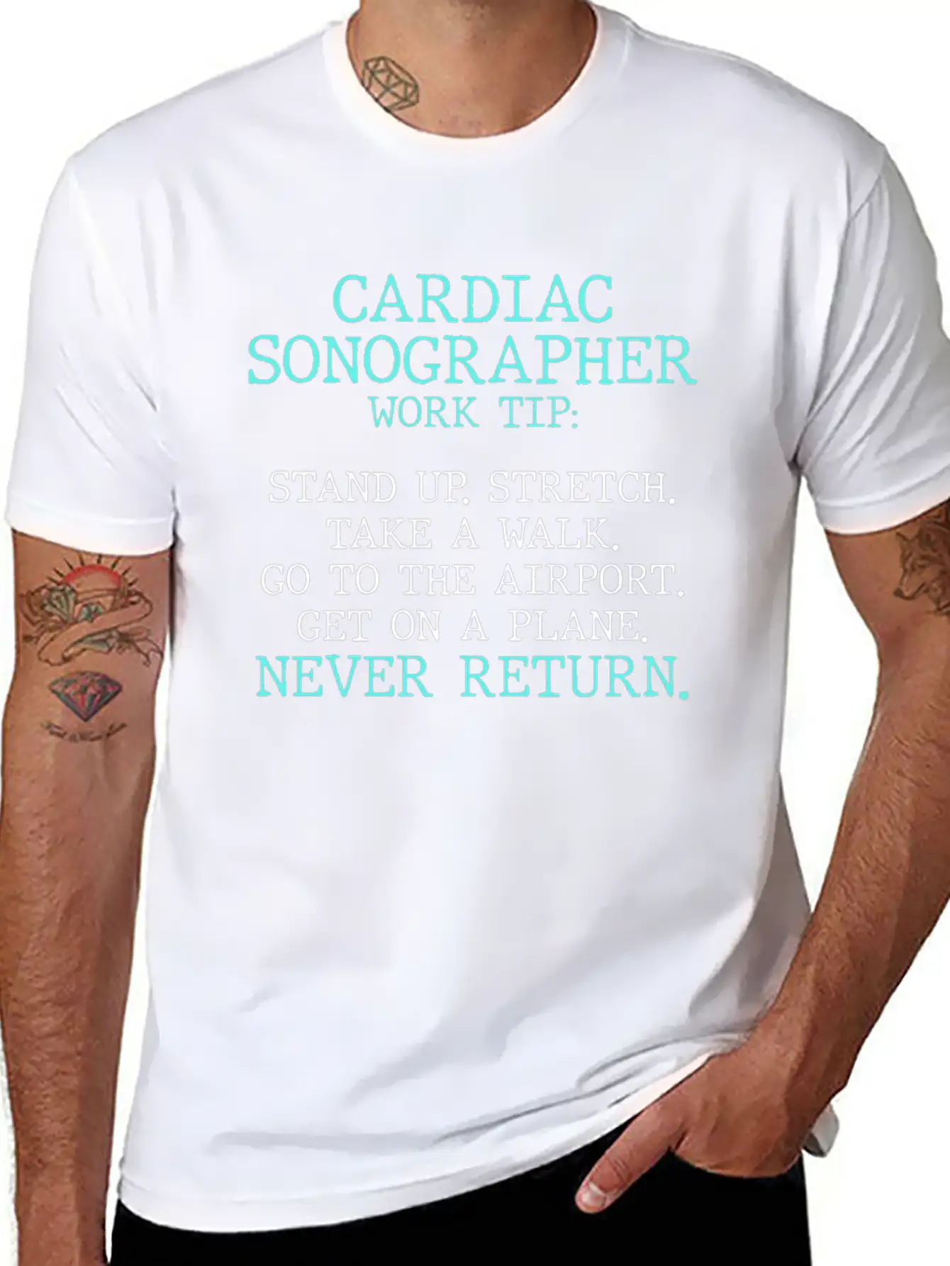 Cardiac Sonographer Echo Tech Stretch RDCS Design Casual Graphic T-Shirt – Simple And Comfortable Daily Wear