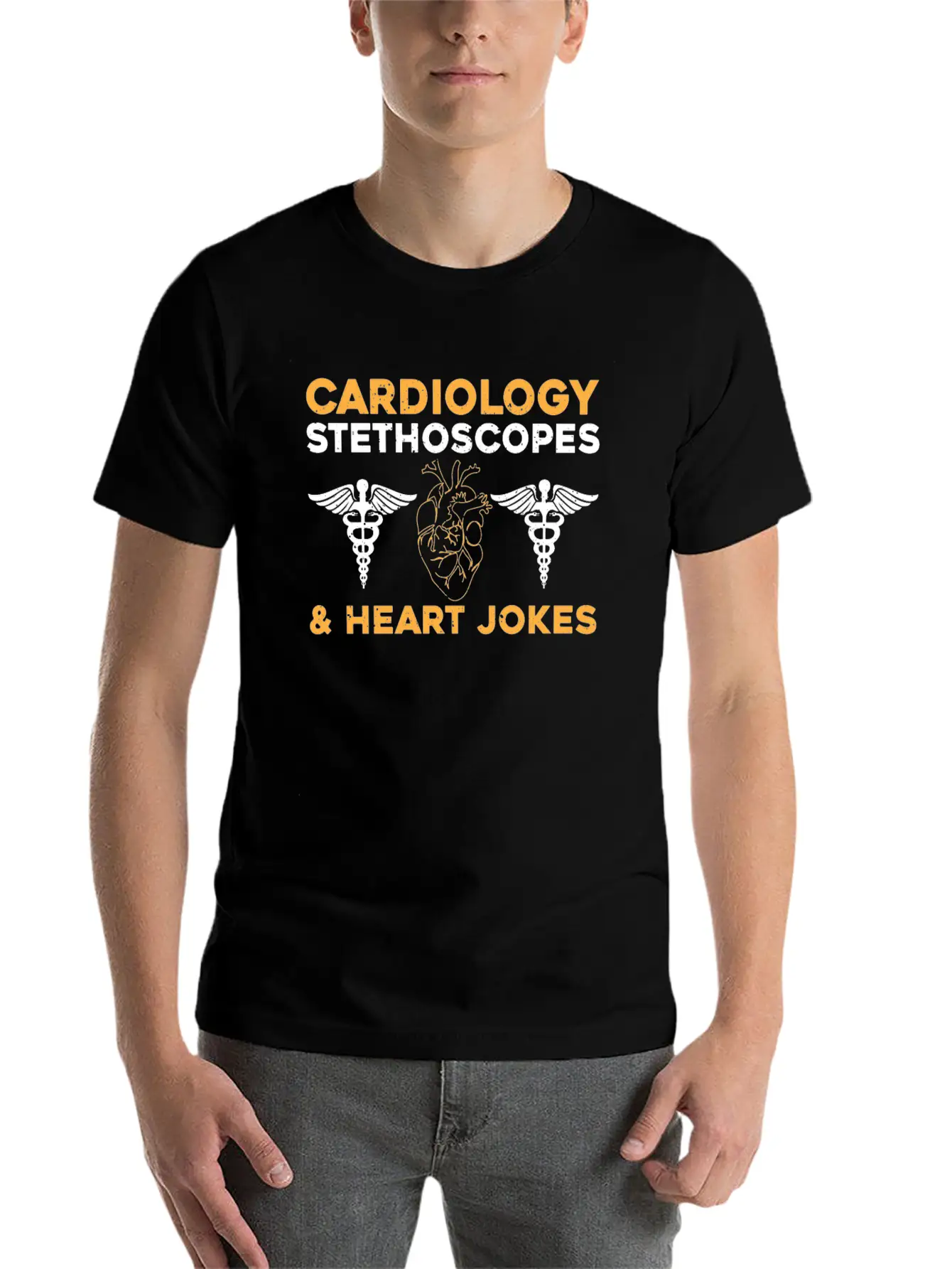 Cardiology Jokes Unisex Short Sleeve Soft Cotton T-Shirt – Casual Everyday Wear