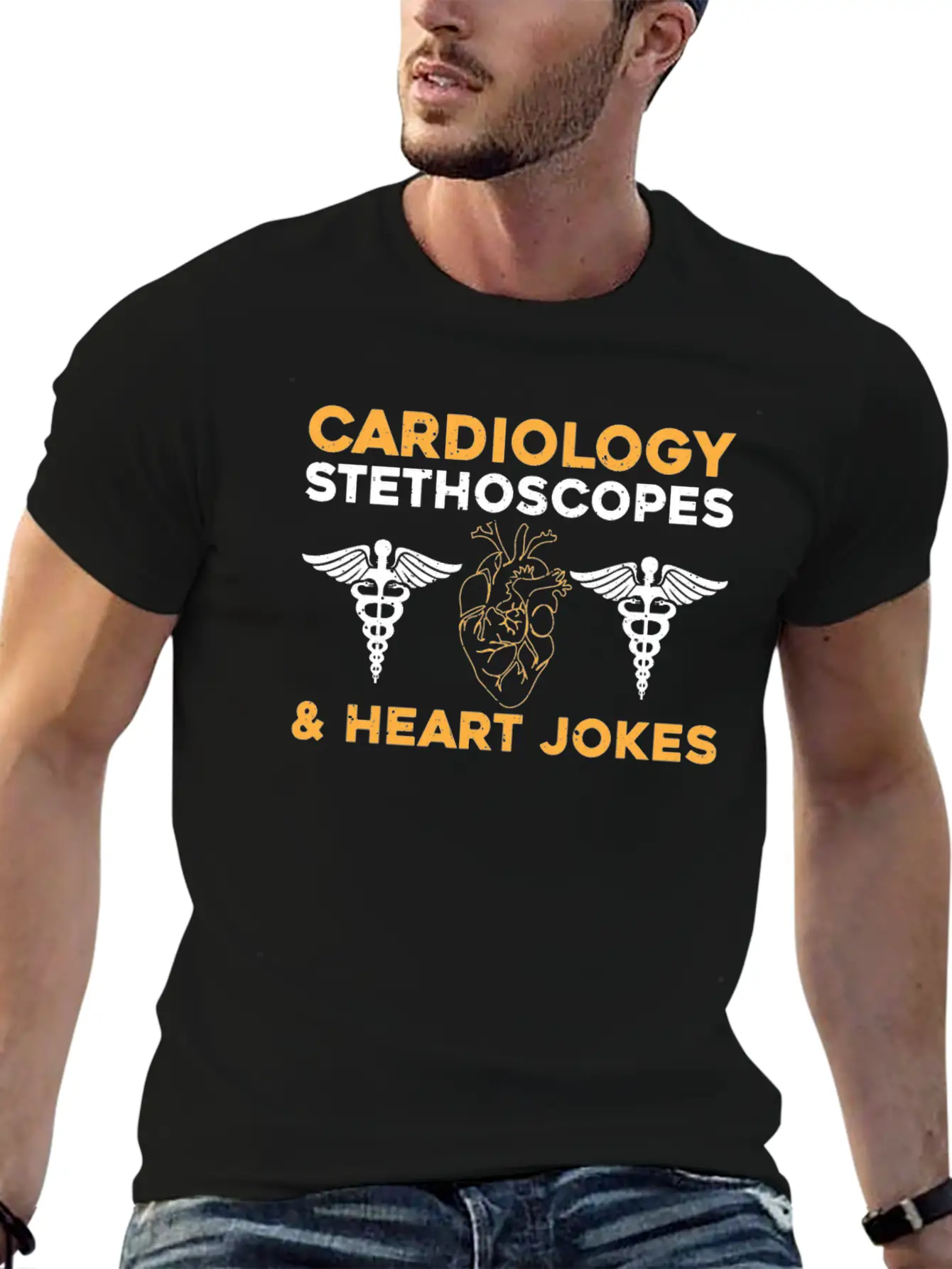 Cardiology Jokes Unisex Short Sleeve Soft Cotton T-Shirt – Casual Everyday Wear