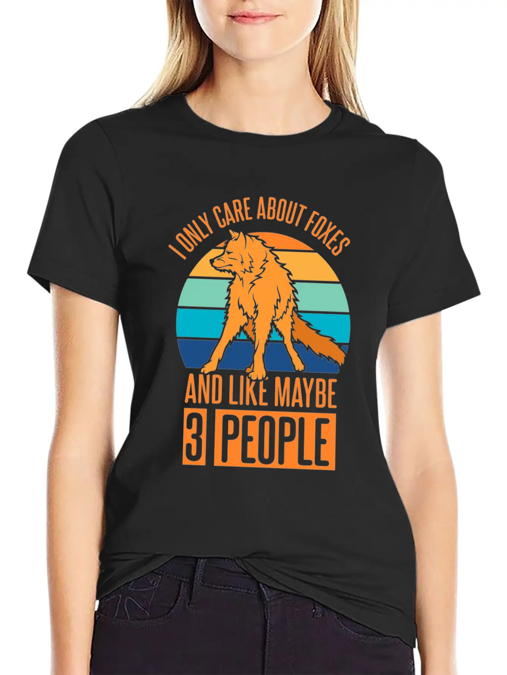 Care About Foxes And Like Maybe 3 People Casual Graphic T-Shirt – Simple And Comfortable Daily Wear