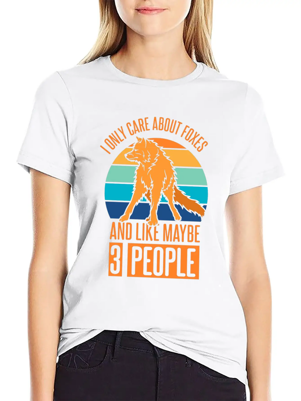 Care About Foxes And Like Maybe 3 People Casual Graphic T-Shirt – Simple And Comfortable Daily Wear