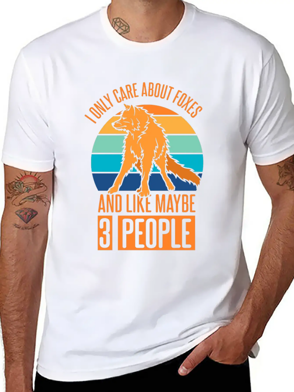 Care About Foxes And Like Maybe 3 People Casual Graphic T-Shirt – Simple And Comfortable Daily Wear