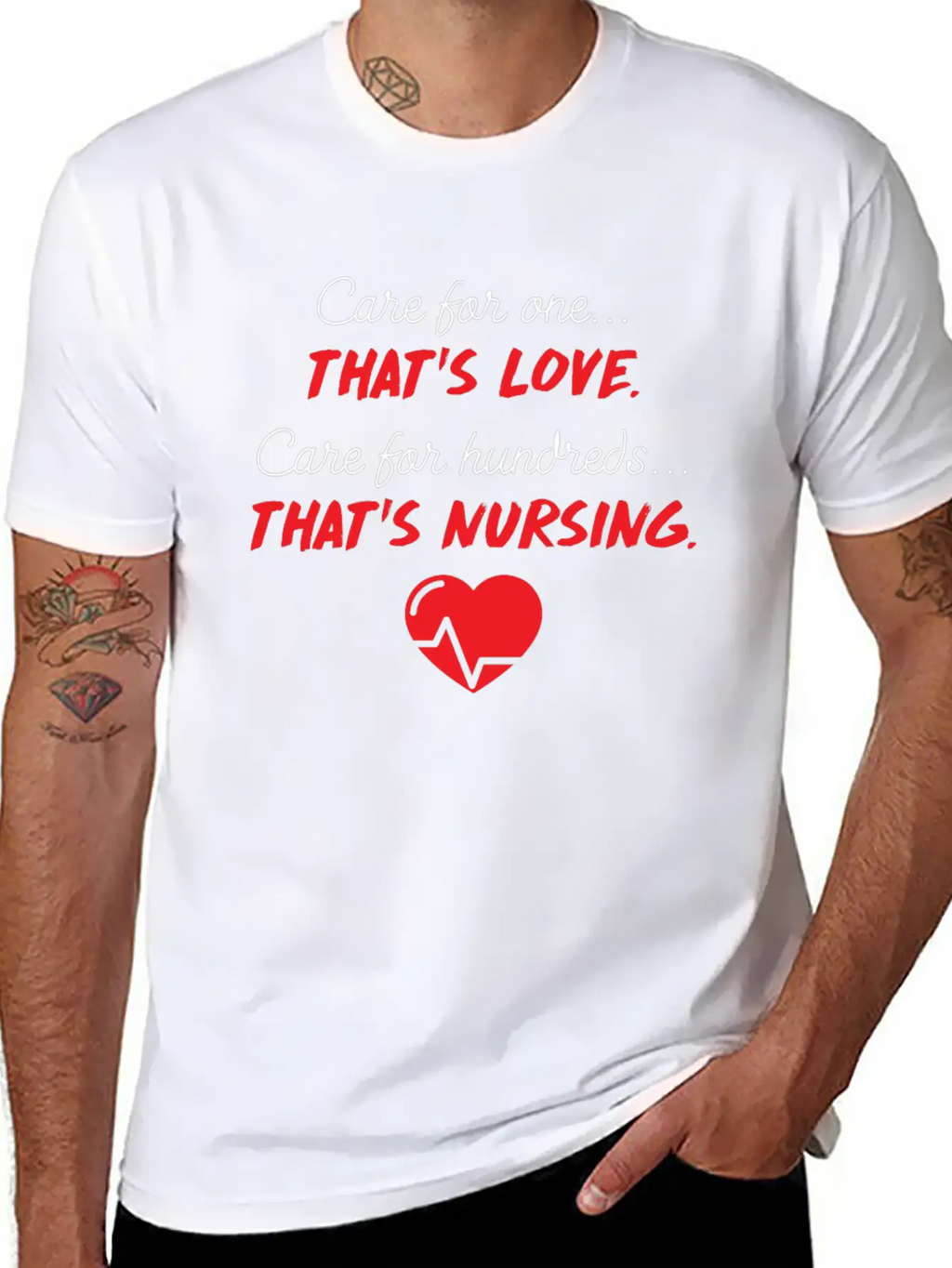 Care For One Love Care For Hundreds Nursing Essential Cotton Tee For Daily Outfits – Unisex Style