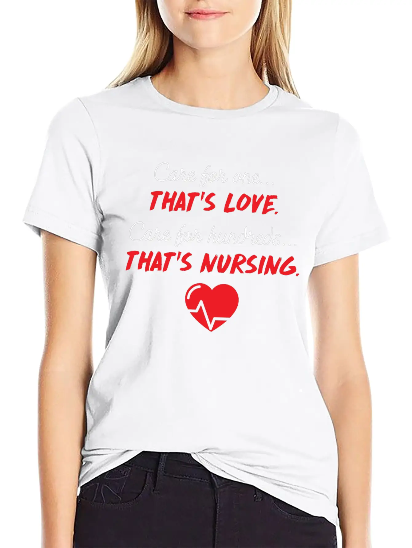 Care For One Love Care For Hundreds Nursing Essential Cotton Tee For Daily Outfits – Unisex Style