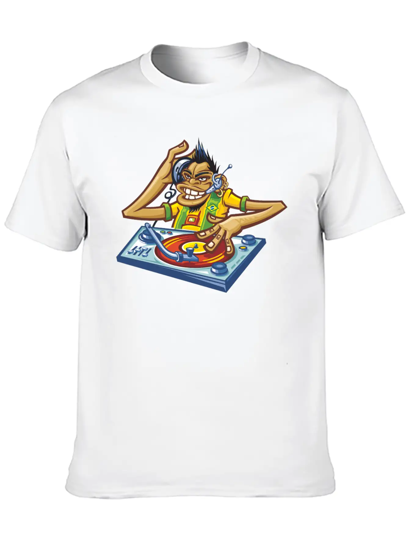 Cartoon Dj Essential Cotton Tee For Daily Outfits – Unisex Style